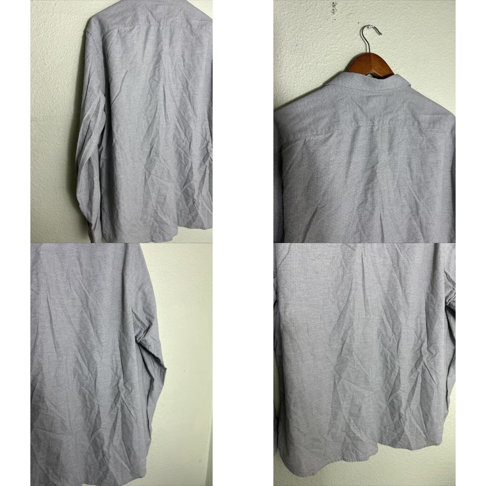 Banana Republic Banana Republic Mens XL Long Sleeve Chambray Shirt Gray Herringbone Button-Up Shirt Mens XL Chambray Shirt Size US XL / EU 56 / 4 - 9 Thumbnail
