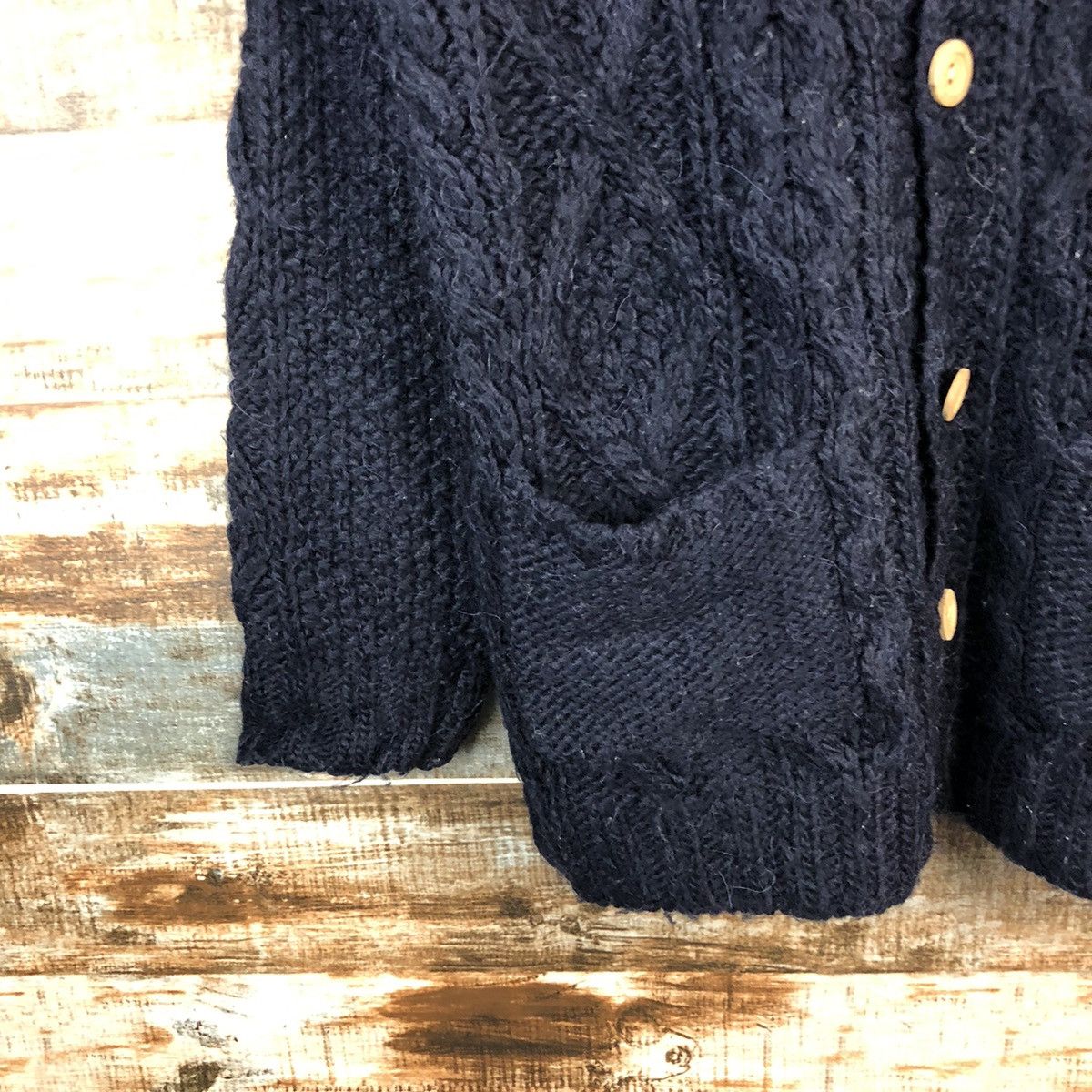 DL Ships Dark Blue Cardigan cable Knitwear #C600