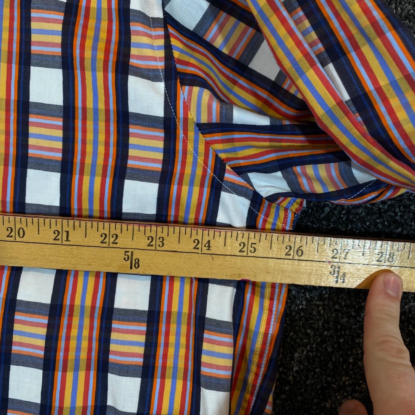 Luchiano Visconti VINTAGE Luciano Barbera Shirt Mens XL Orange Plaid Flannel Button-Down Collared Long Sleeve Casual All Seasons Size US XL / EU 56 / 4 - 6 Thumbnail