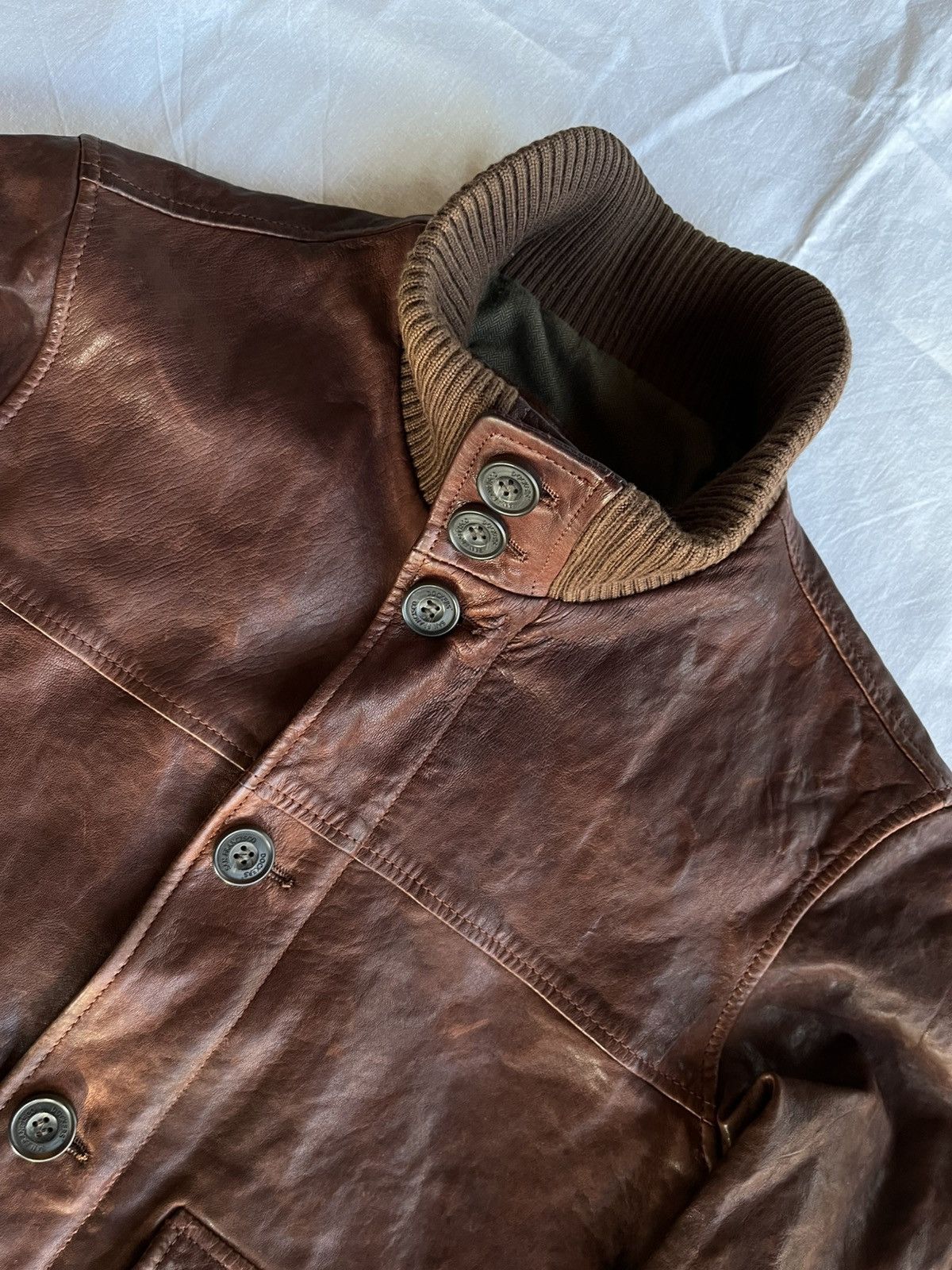 Japanese Brand Vintage Leather Bomber Artisanal Archive Piece CCP Size US M / EU 48-50 / 2 - 3 Thumbnail