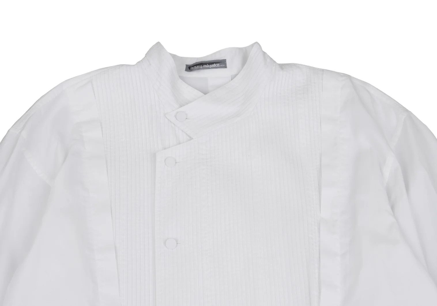 Issey Miyake Band Collar Pin Pleats Shirt in White, Size S Size US S / EU 44-46 / 1 - 2 Thumbnail
