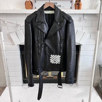 Off white virgil abloh leather jacket best sale