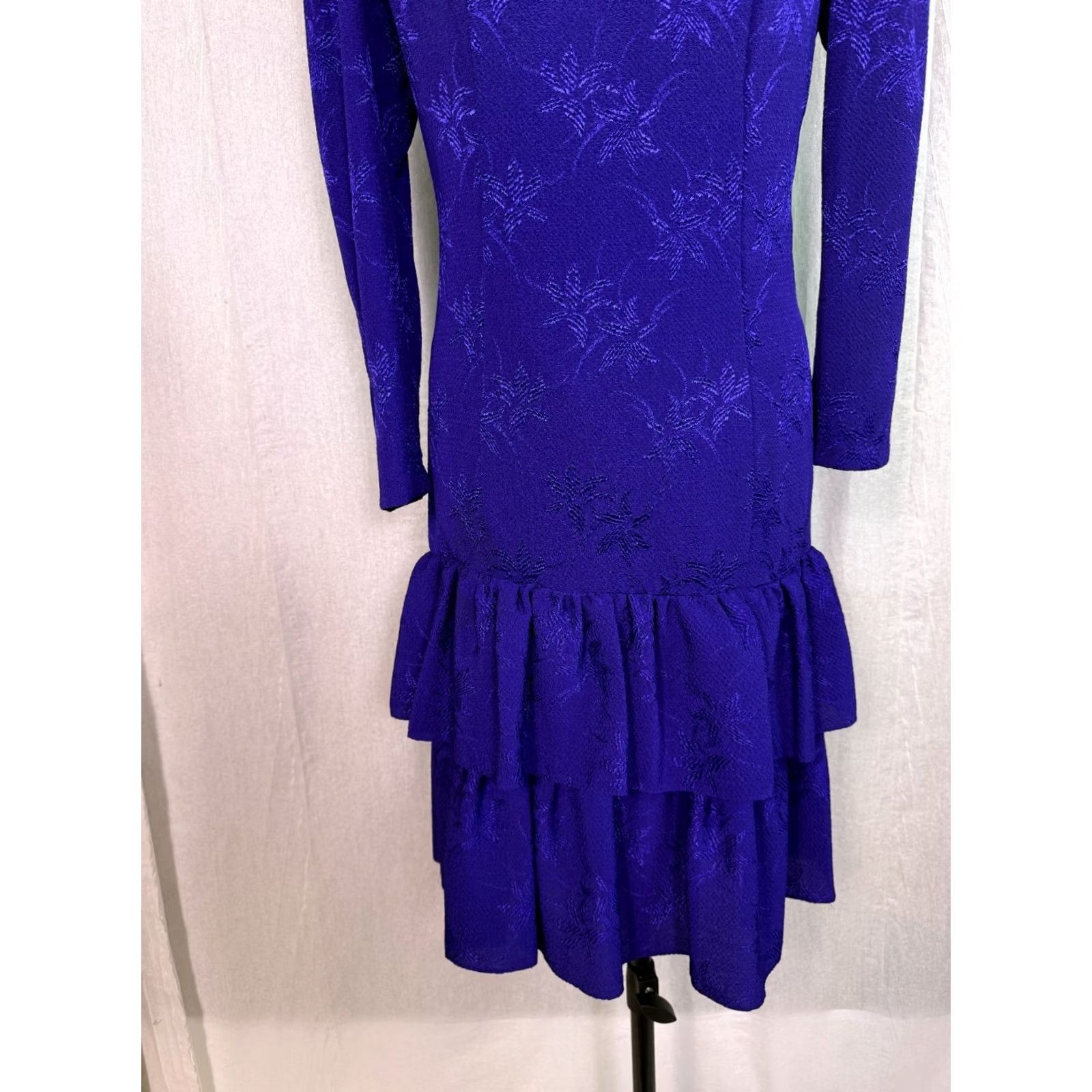 Vintage VINTAGE Patra Purple Floral Midi Dress Size 6 Womens Formal Size M / US 6-8 / IT 42-44 - 3 Thumbnail