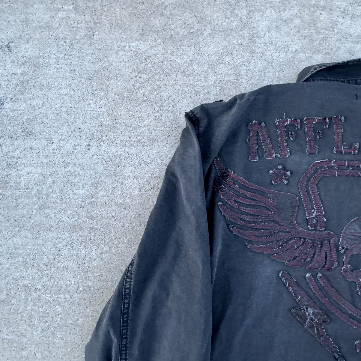 Affliction × JNCO Vintage Y2K Black Grunge Affliction AOP Button Up Baggy XXL Size US XXL / EU 58 / 5 - 5 Thumbnail
