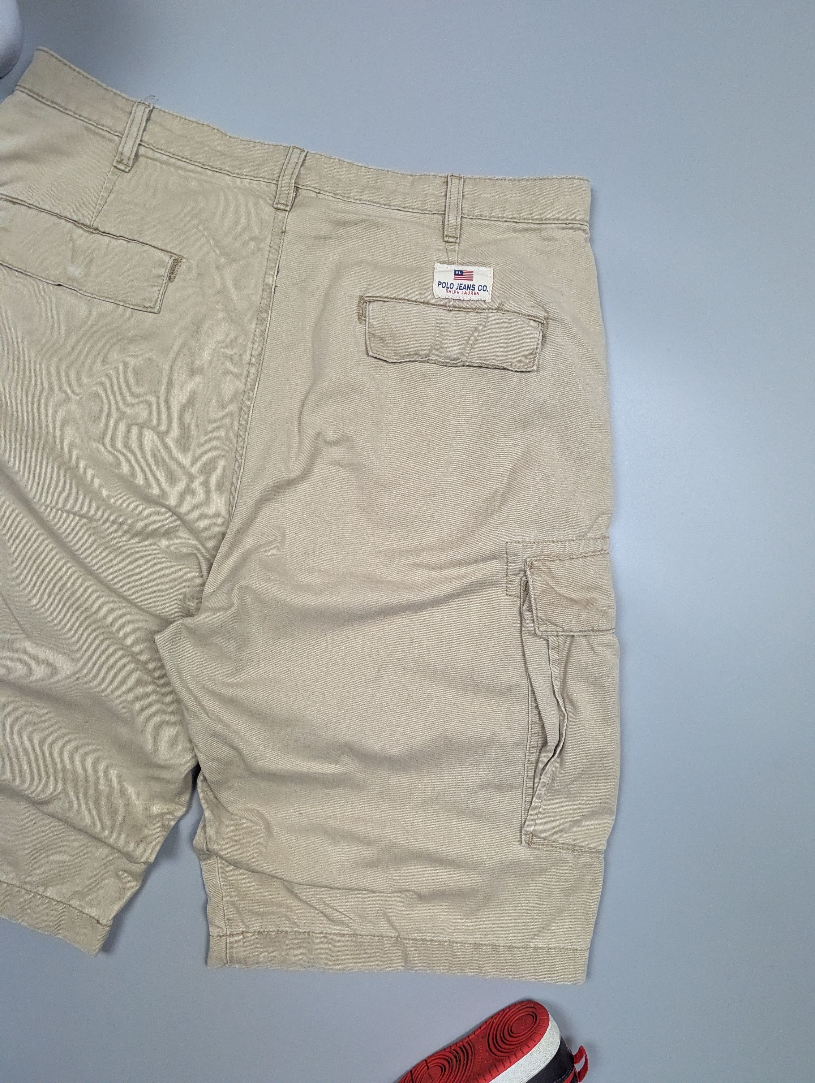 Polo Ralph Lauren × Vintage POLO Ralph Lauren Jeans Beige Cargo Buggy Freighter Shorts Size US 33 - 8 Thumbnail