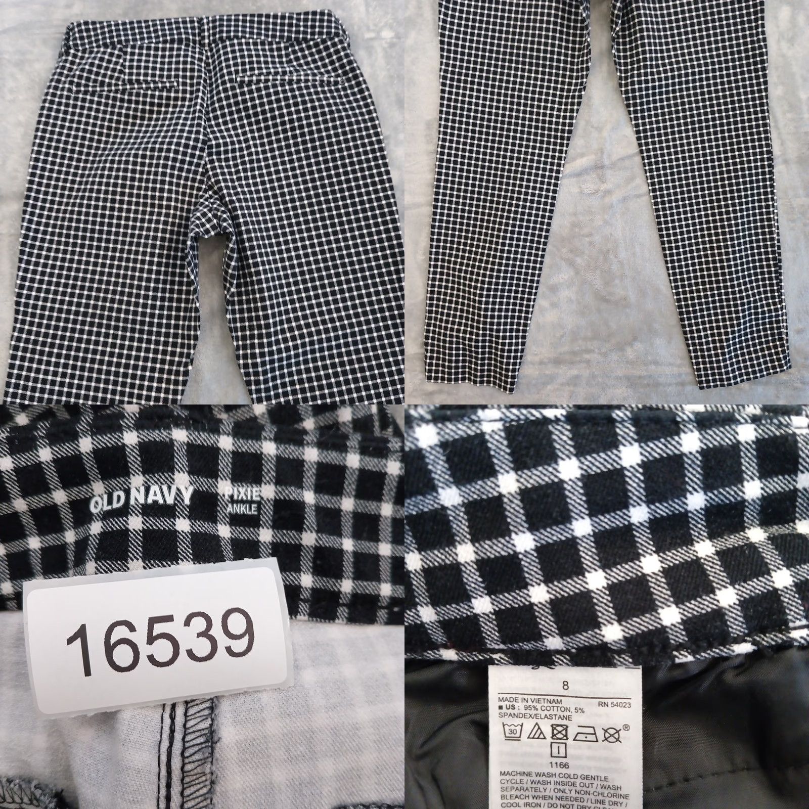 Old Navy Old Navy Pants Womens Size 8 Black Plaid Pockets 30x25 Mid Rise Ankle Straight Size 30" / US 8 / IT 44 - 8 Thumbnail