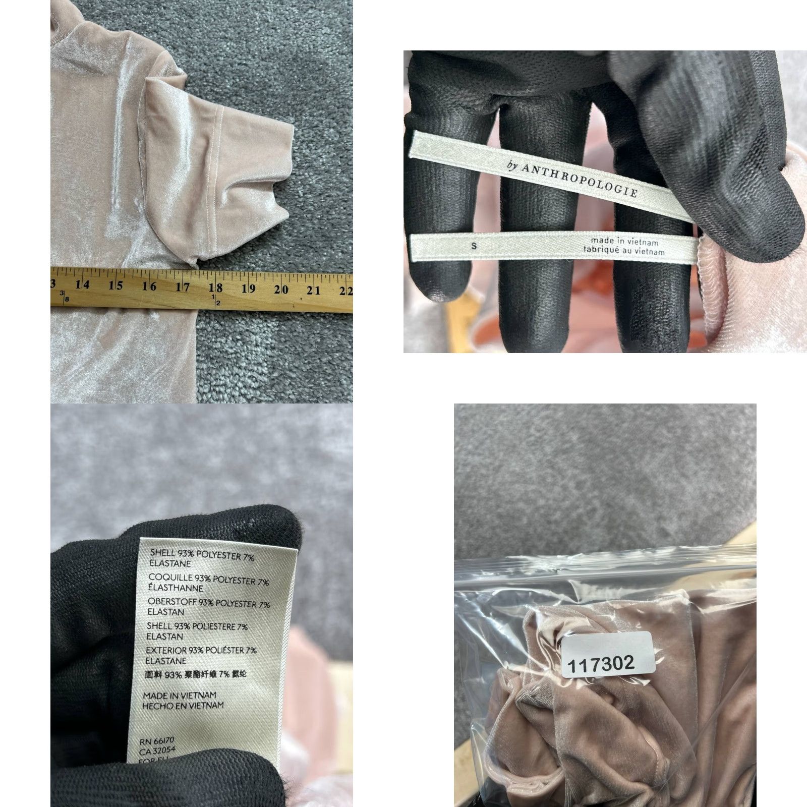 Anthropologie Anthropologie Blouse Shirt Women S Pink Velvet Knit Mock Neck Short Sleeve Slit Hem Classic Easy Care Size S / US 4 / IT 40 - 8 Thumbnail