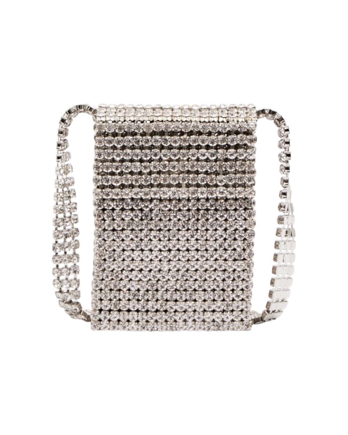 Area Nyc Crystal Shoulder Bag in Silver, Women's