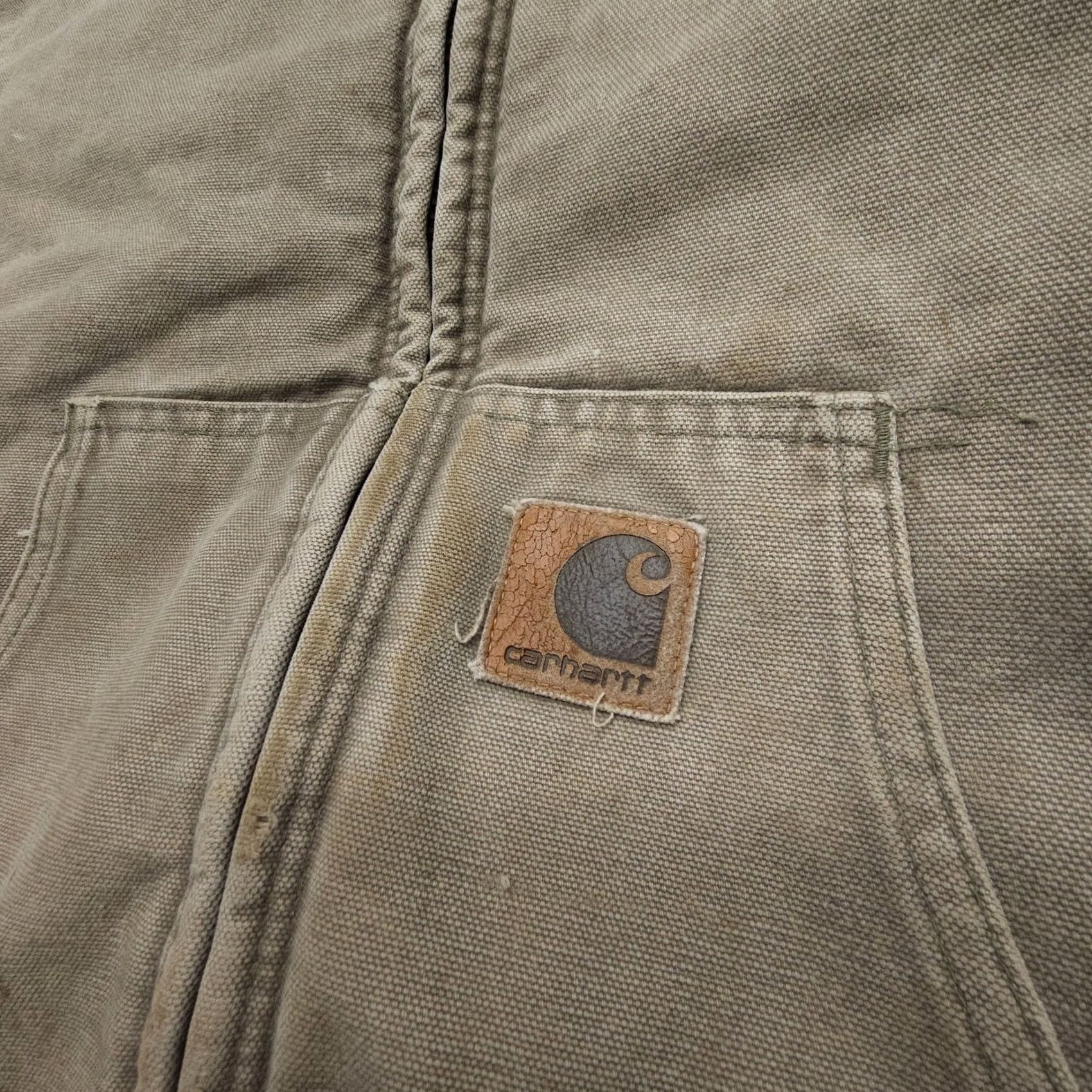 Carhartt VINTAGE Carhartt J130 Lined Canvas Jacket Mens XL Chestnut Hooded Full Zip Work Size US XL / EU 56 / 4 - 4 Thumbnail