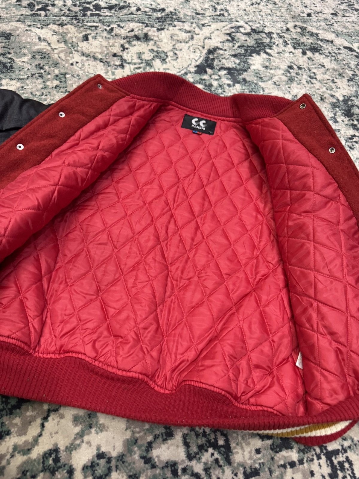 Kansai Yamamoto VINTAGE CC KANSAI YAMAMOTO WOOL WAXED ARMS VARSITY JACKET Size US L / EU 52-54 / 3 - 6 Thumbnail
