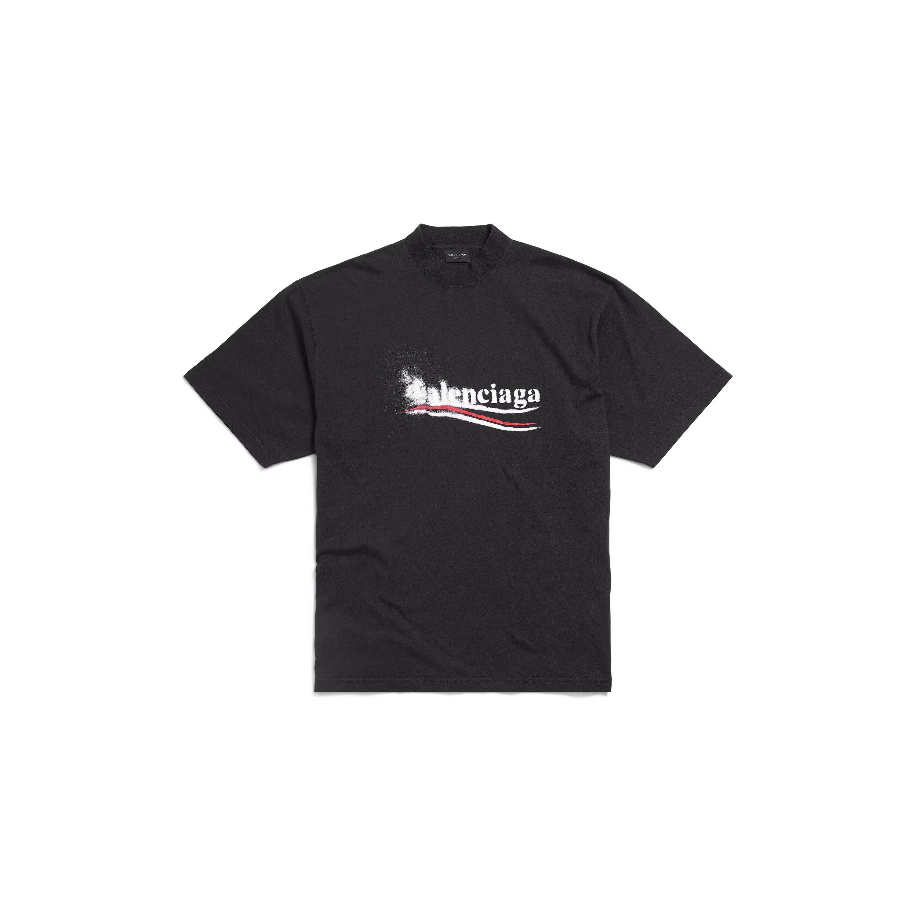 Balenciaga o1tr1nto0526 Political Stencil T-Shirt Medium Fit in Black Size US L / EU 52-54 / 3 - 1 Thumbnail