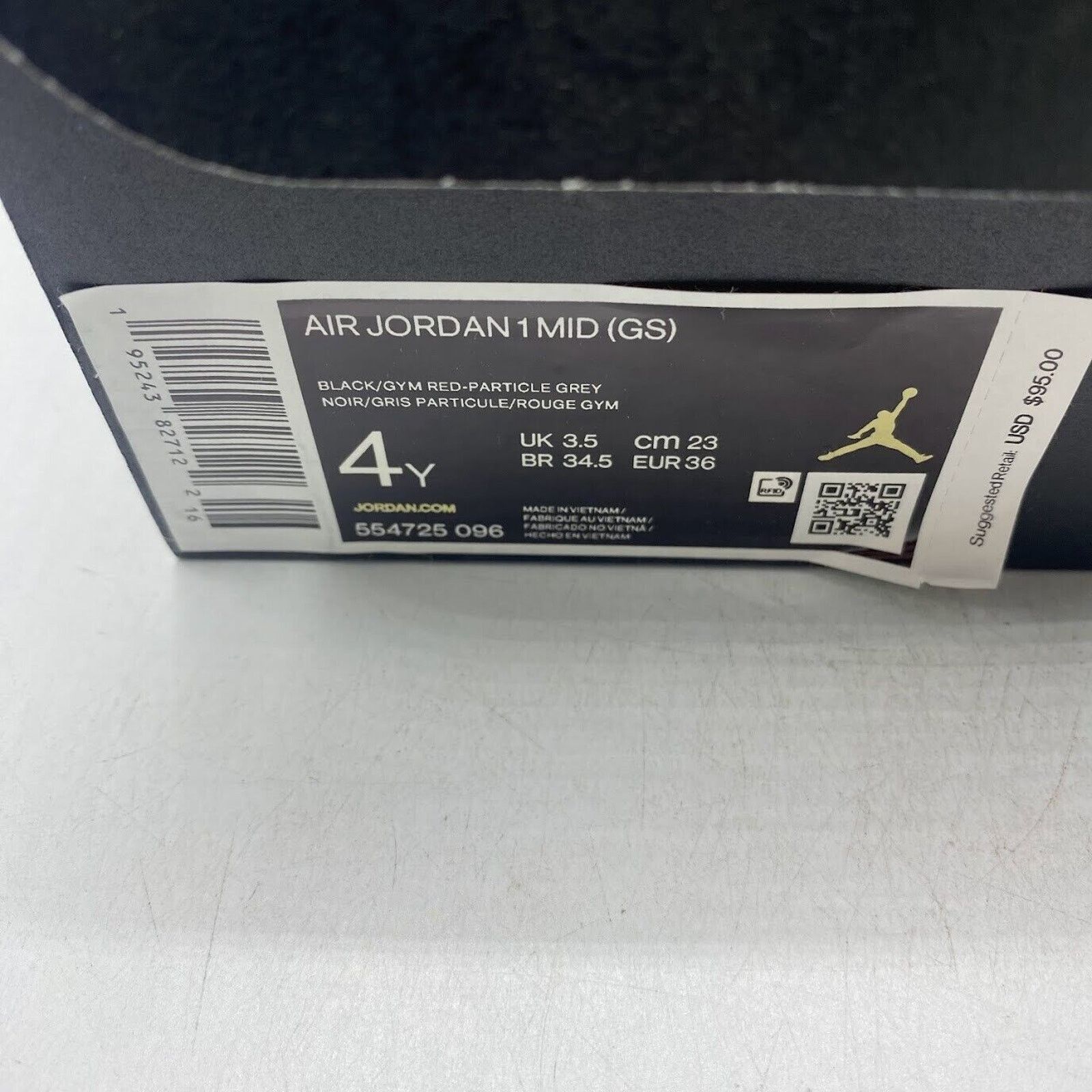 Nike NEW Air Jordan 1 Mid (GS) Black Shadow Red 554725 096 Size US 5 / EU 37 - 9 Thumbnail