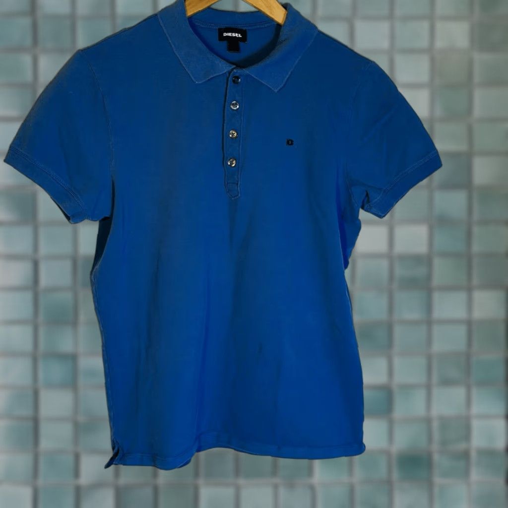 Diesel VINTAGE Diesel Polo Golf Shirt L Blue Men's Large Size US L / EU 52-54 / 3 - 1 Thumbnail