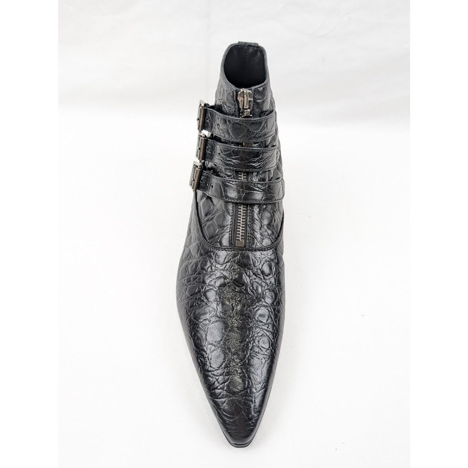 Saint Laurent Paris o1rshd1 Goth 15 Zip Buckle Boots Fake Cocco Yankee in Nero Size US 8.5 / EU 41-42 - 6 Thumbnail