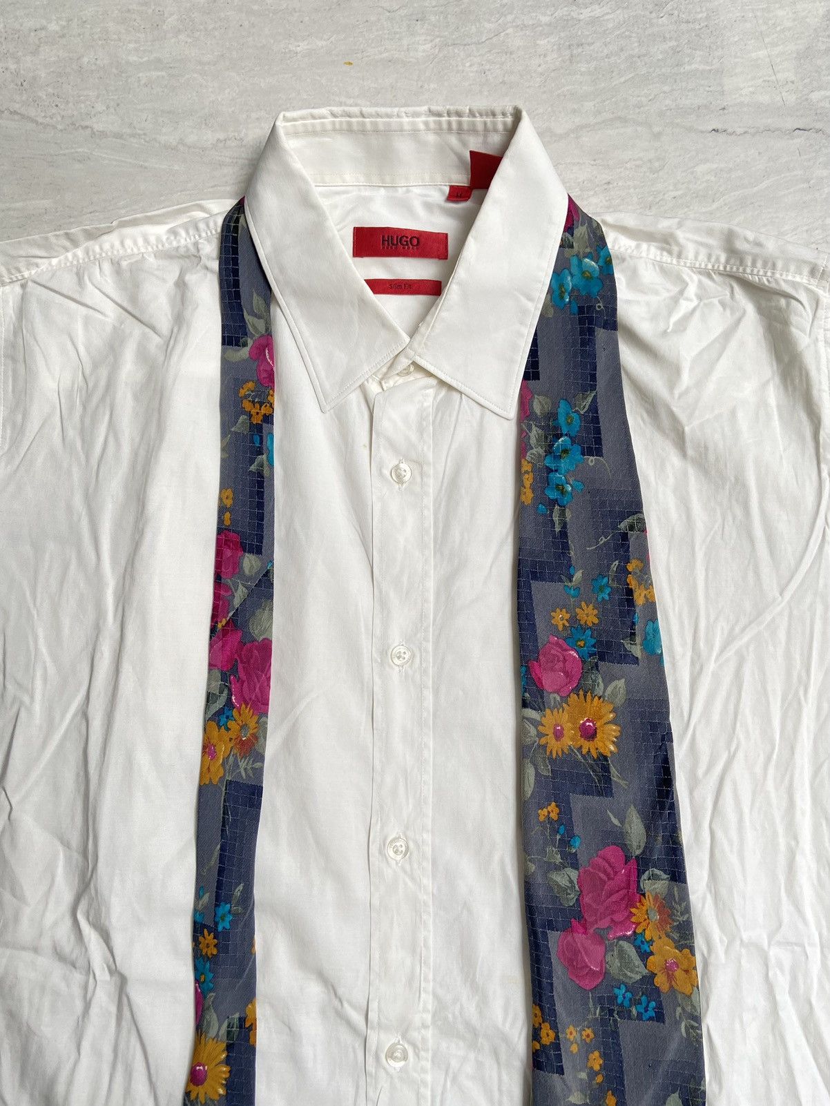 Designer × Hugo Boss × Japanese Brand HUGO BOSS White Shirt Tie Size US M / EU 48-50 / 2 - 3 Thumbnail