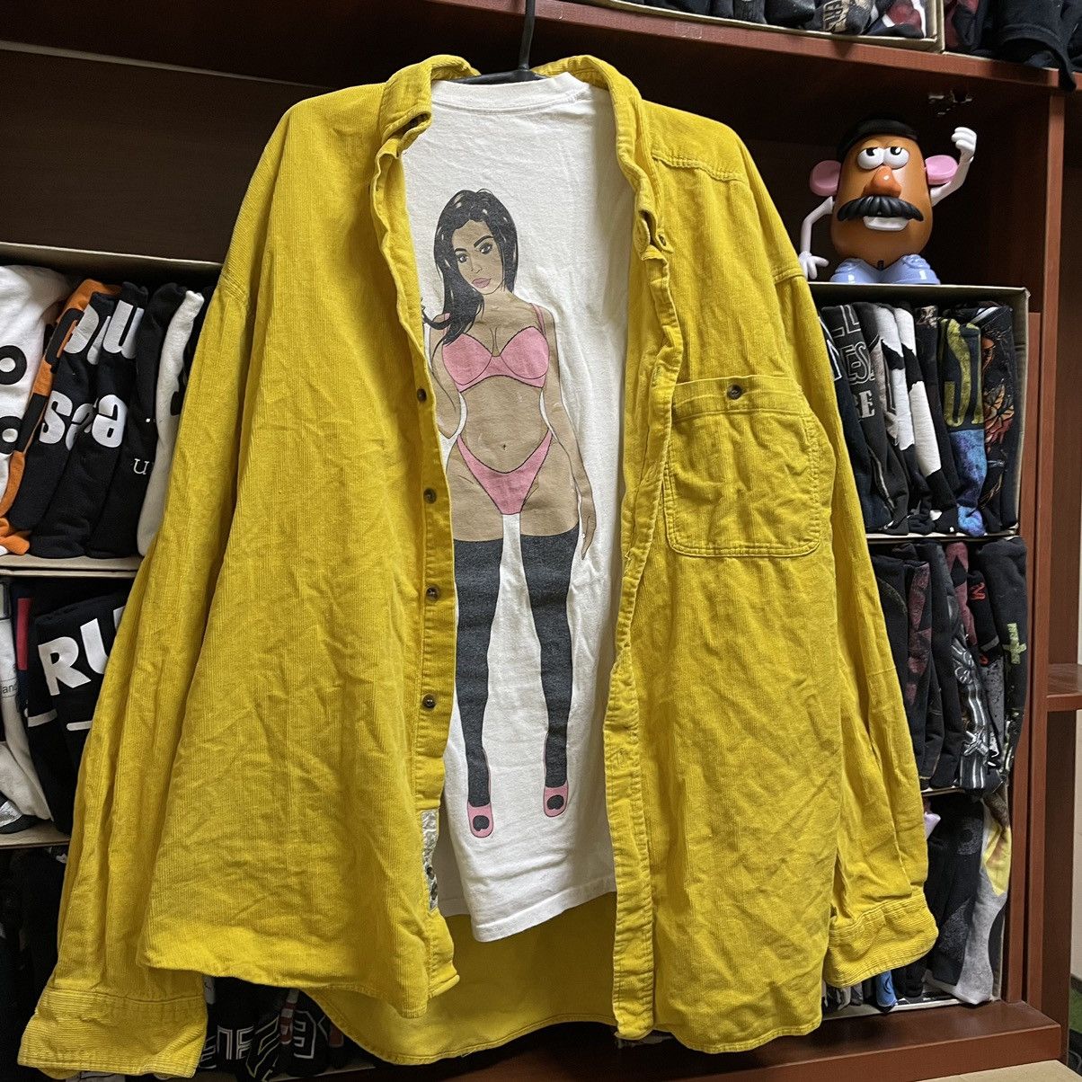 Vintage Vintage 90s Graphic Tee Girl Print Oversized Cream Rave XL Size US XL / EU 56 / 4 - 2 Thumbnail