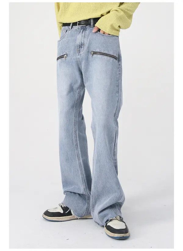 VIBE Men's washed distressed flared jeans Size US 32 / EU 48 - 7 Thumbnail
