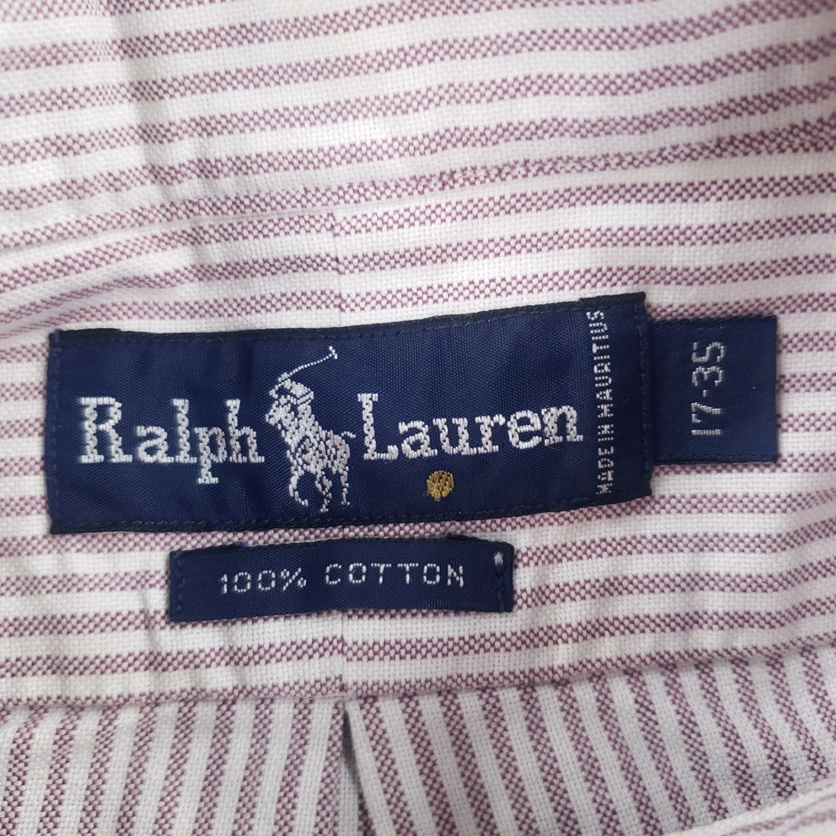 Ralph Lauren Ralph Lauren Button Down Shirt Mens 17-35 White Red Striped Heavyweight Cotton Shirt Size US XL / EU 56 / 4 - 5 Thumbnail