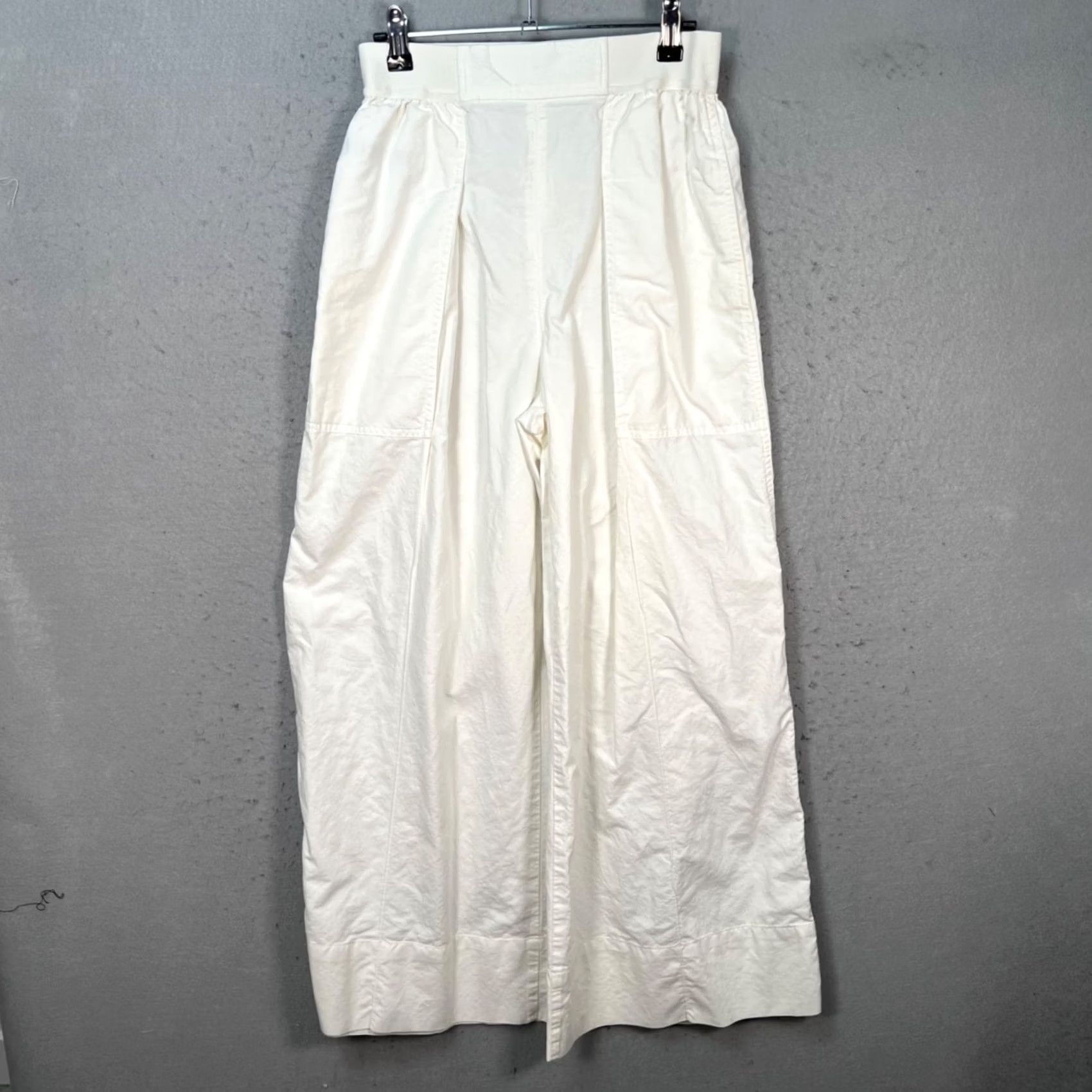 Uniqlo Uniqlo Womens Medium High-Waisted Wide-Leg White Pants Size 32" / US 10 / IT 46 - 2 Thumbnail