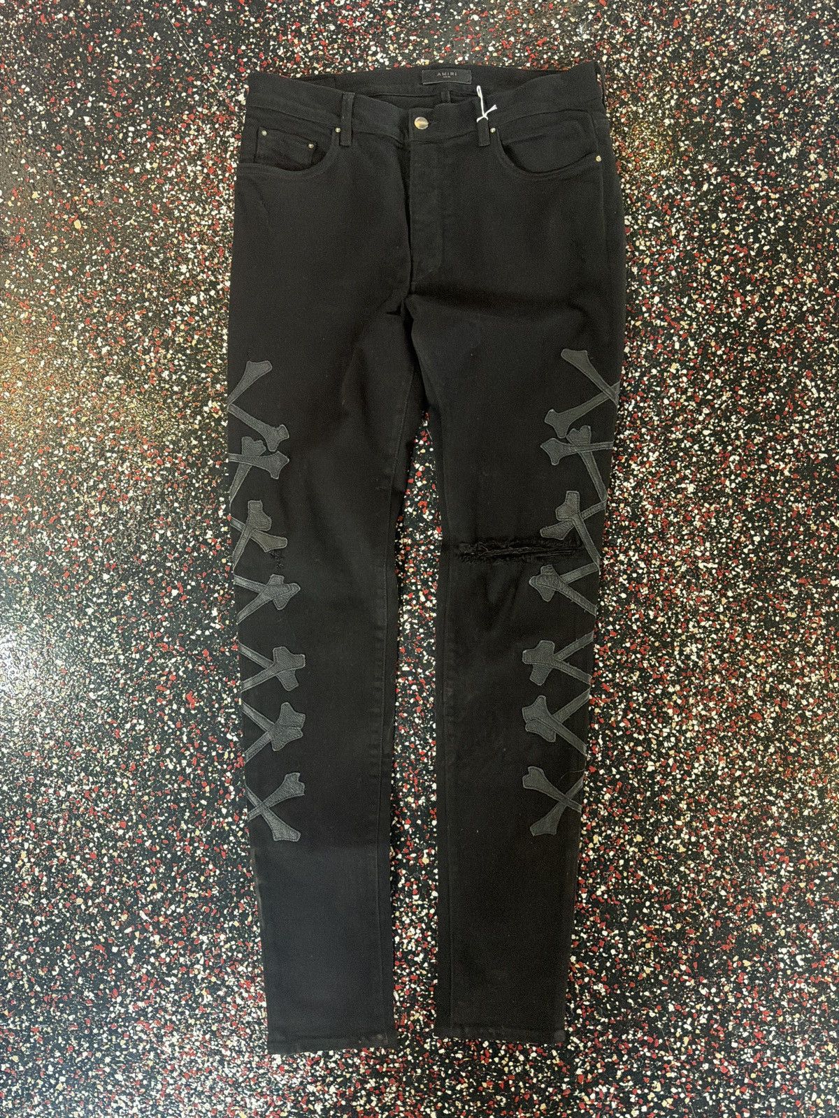 Amiri Amiri Black Crossbone Jeans Size US 36 / EU 52 - 1 Thumbnail