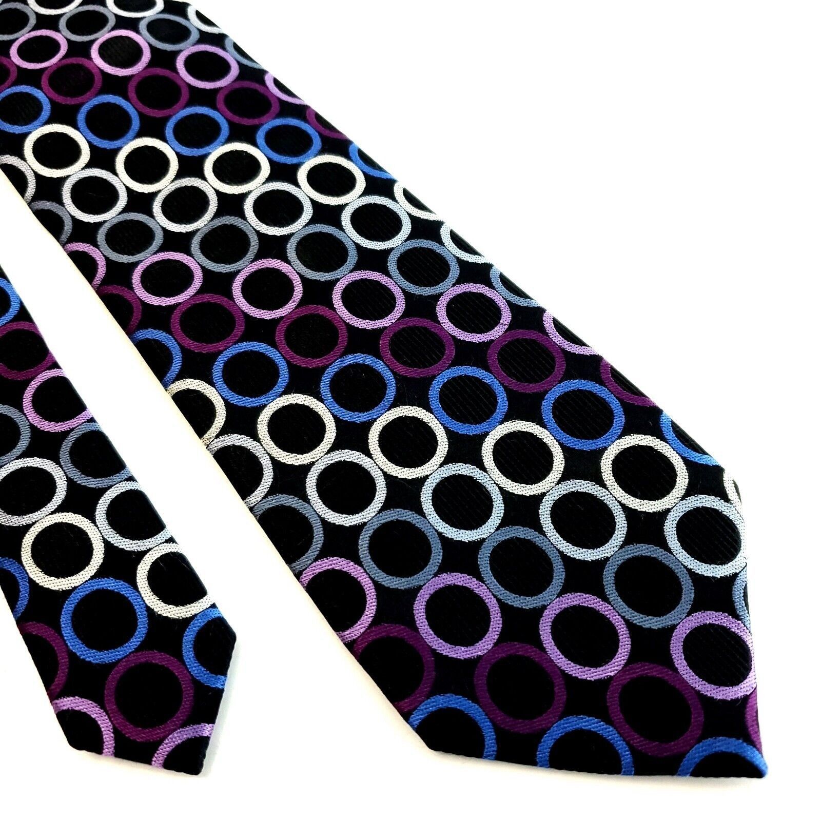 Michael Kors Michael Kors Black Purple Gray Polka Dot Geometric Woven Lon Size ONE SIZE - 1 Thumbnail