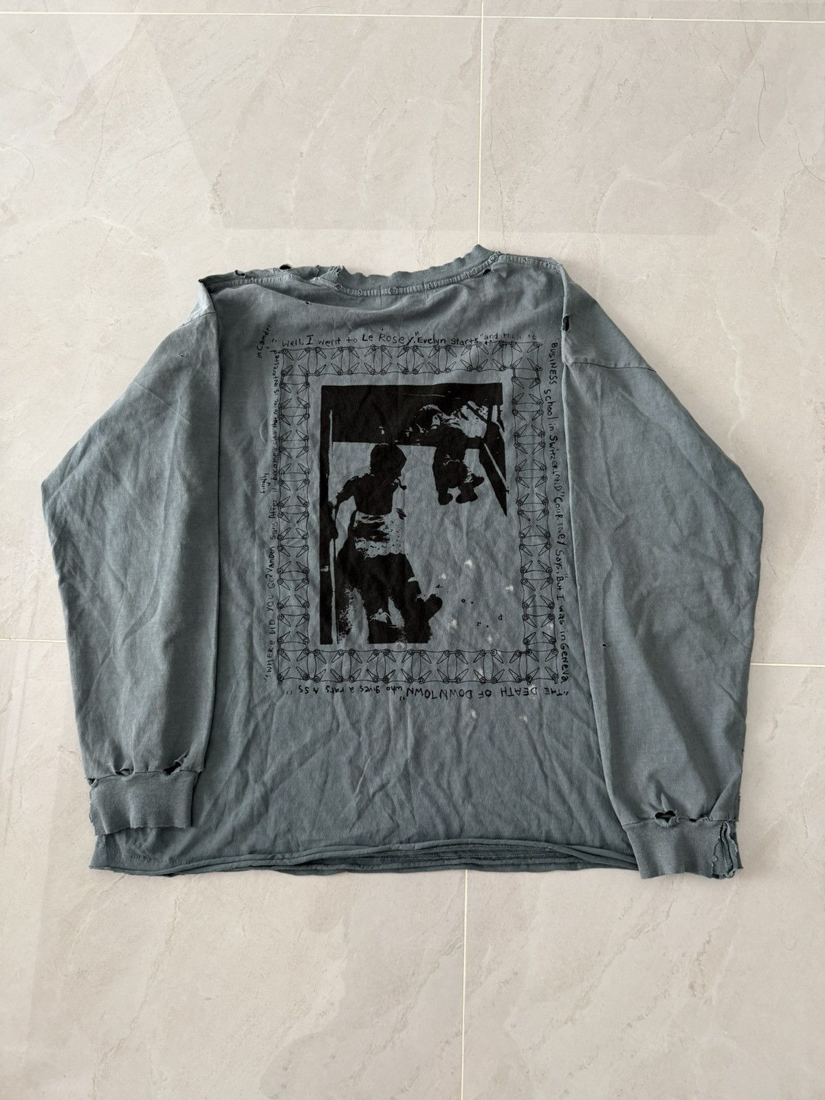 Enfants Riches Deprimes Enfants Riches Deprimes Petrol Distressed Longsleeve Sz.M Size US M / EU 48-50 / 2 - 4 Thumbnail