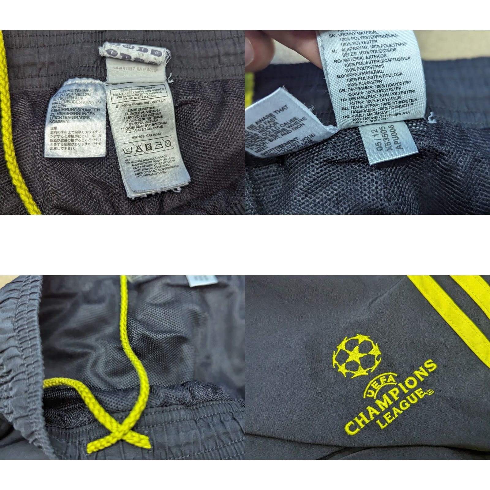 Adidas Adidas Chelsea 2012 Pants Small Training Champions League Black Yellow Football Unisex Adults S Size US 29 - 8 Thumbnail