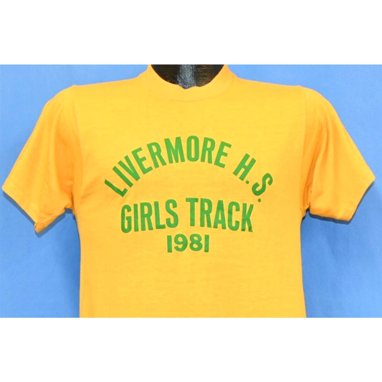 image of Screen Stars Vintage 80's Livermore High School Girls Track Team '81 California Lhs T-Shirt S in Wh