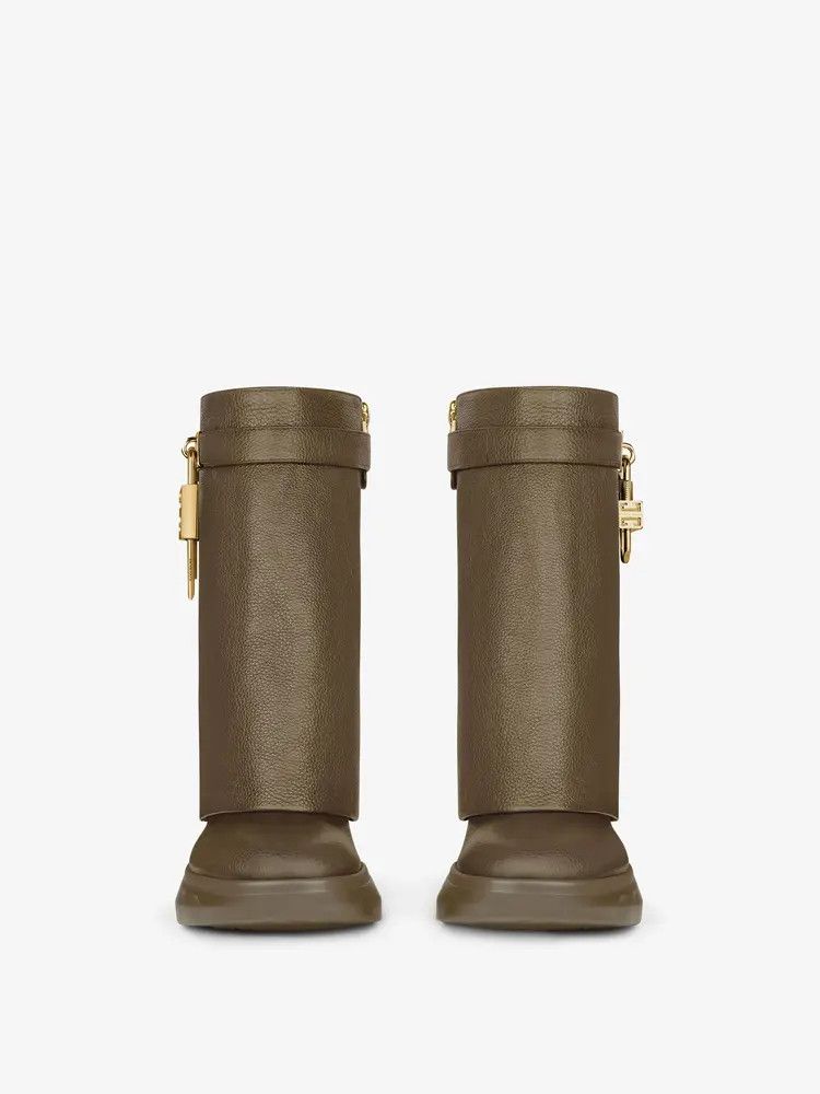 Givenchy o1srvl11e0625 Shark Lock Ankle Boots Biker 85mm in Brown Size US 6 / IT 36 - 4 Thumbnail
