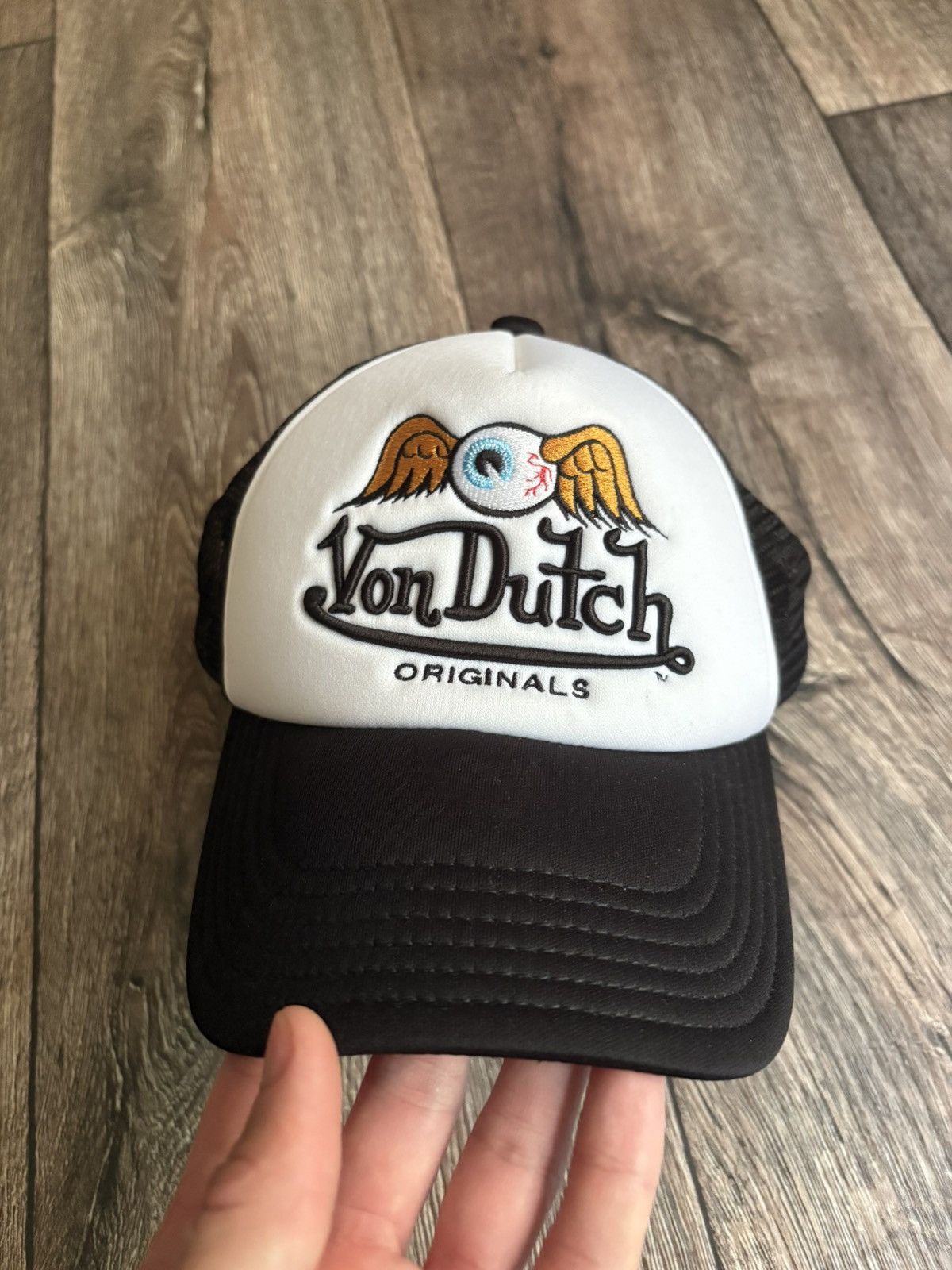 Von Dutch Von Dutch Trucker Hat Black White Flying Eyeball Cap Size ONE SIZE - 2 Thumbnail