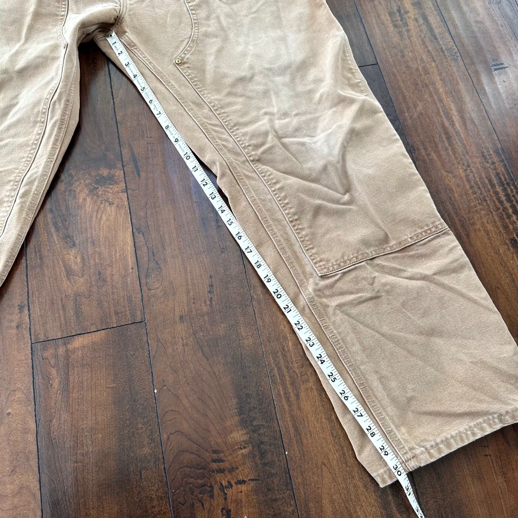 Carhartt VTG Carhartt Thrashed Double Knee Work Dungaree Pants Brown 42x32 USA Men Carhartt Carpenter 90s Size US 42 / EU 58 - 2 Thumbnail