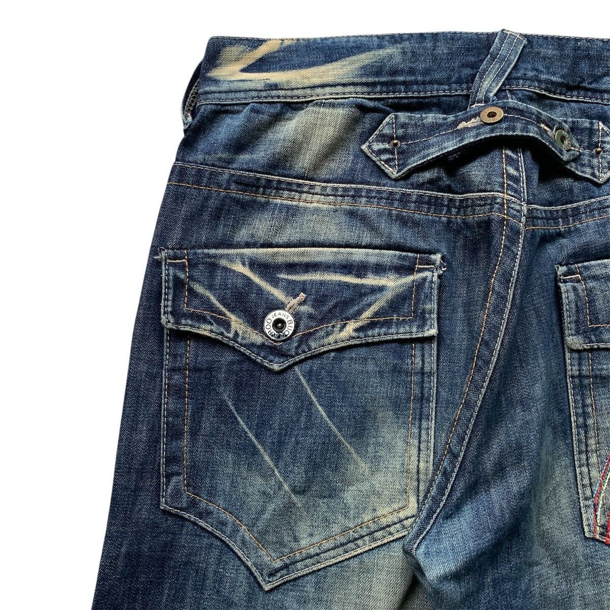 Japanese Brand Buckaroo Snow Buck Baggy Faded Flare Denim Pants Size US 34 / EU 50 - 9 Thumbnail