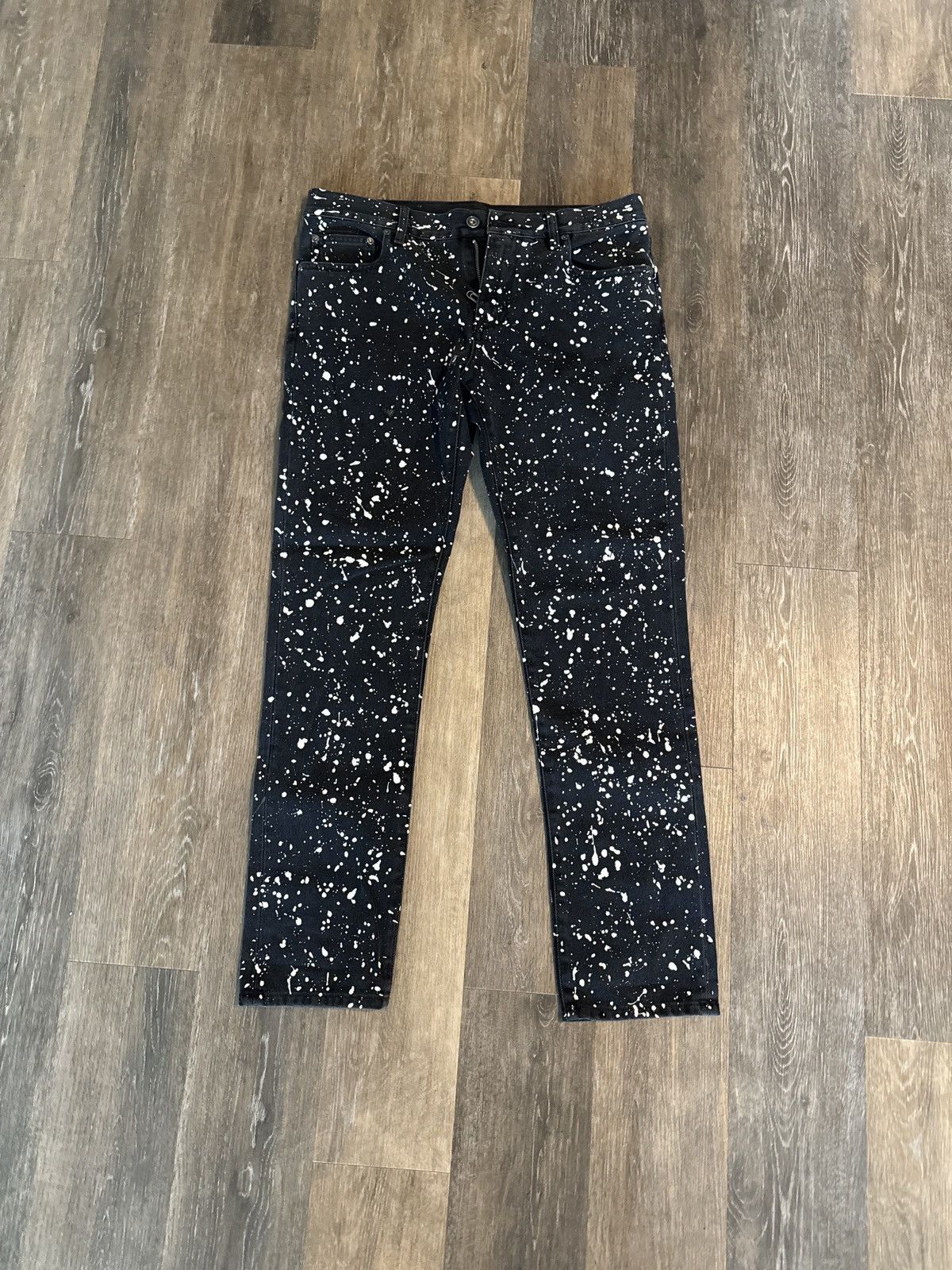 Off-White Off-White Paint Splatter Black Denim Jeans Size US 32 / EU 48 - 1 Thumbnail