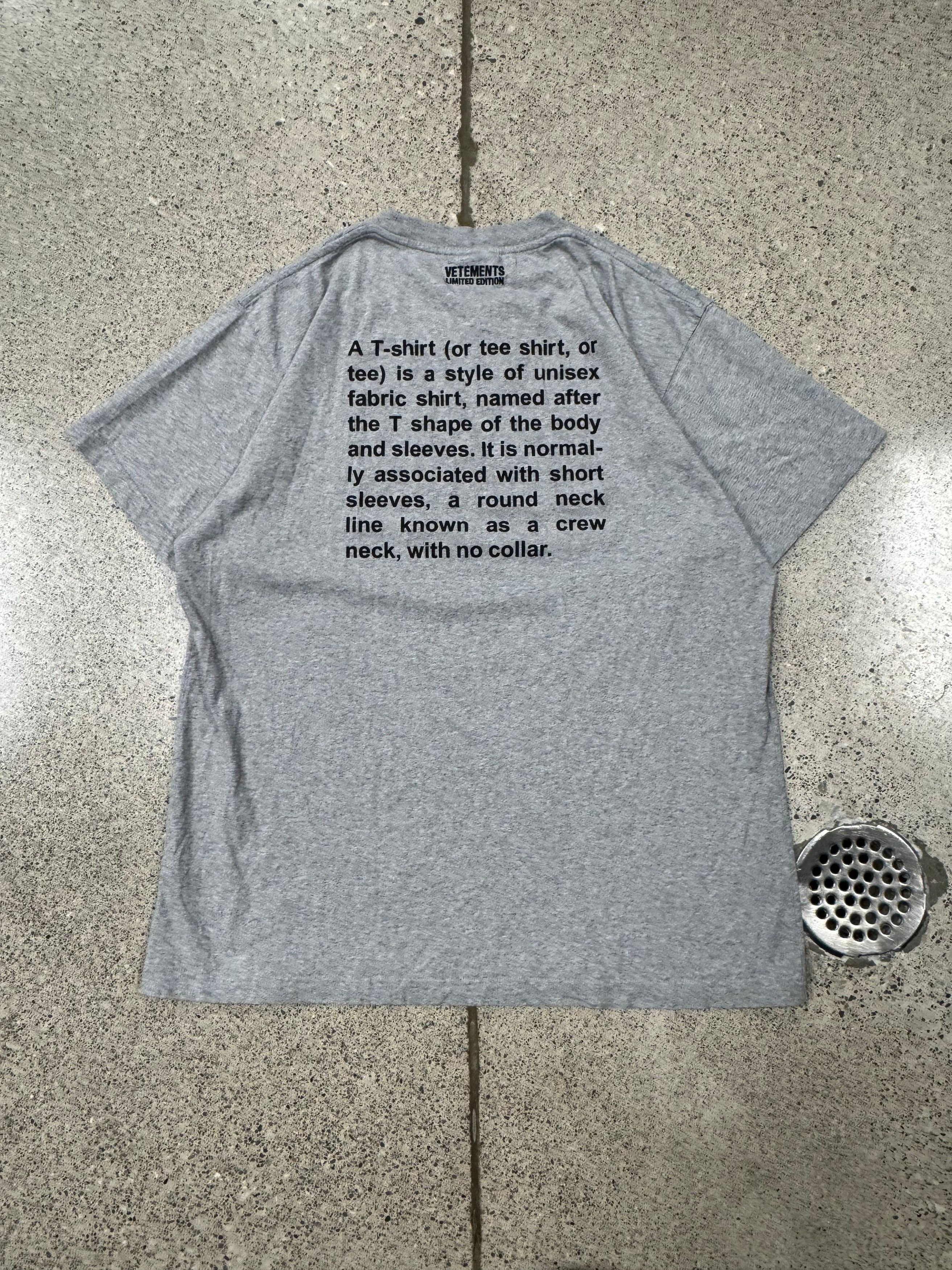 【VETEMENTS】グレー Limited Edition Tシャツ vera vetta | #veravettatişört253 | Instagram