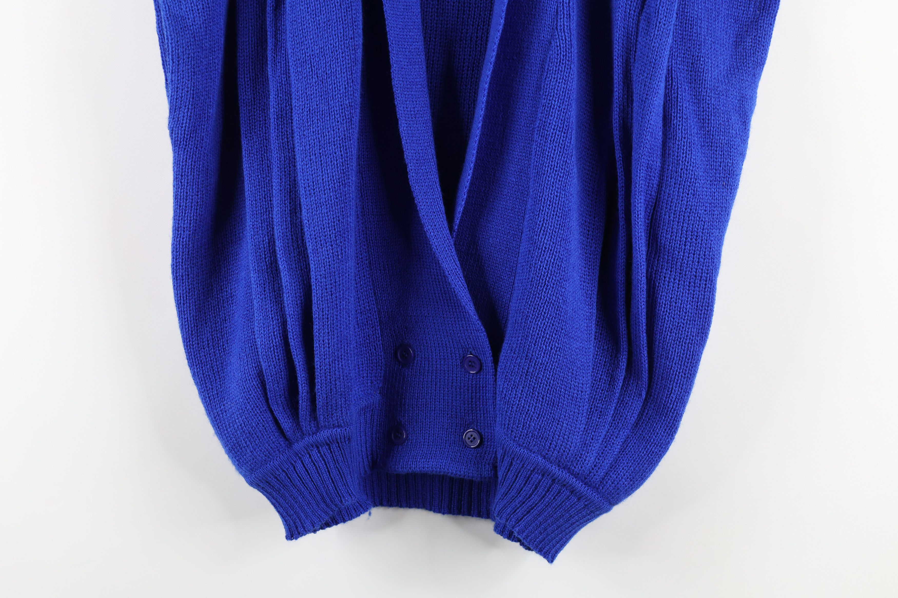 Vintage Vintage 90s Mid Mod Pleated Knit Sweater Vest Royal Blue Size M / US 6-8 / IT 42-44 - 3 Thumbnail