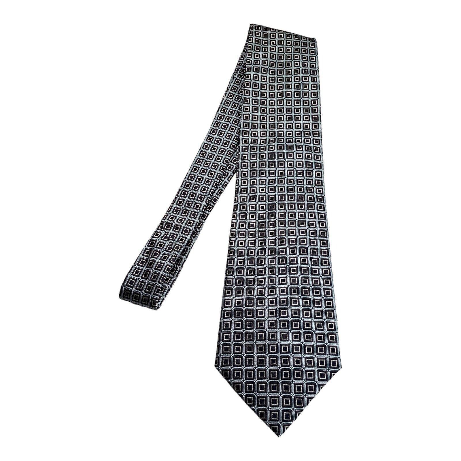 Canali CANALI Sky Blue Geometric Luxury Silk Tie Made In Italy W: 3 Size ONE SIZE - 5 Thumbnail