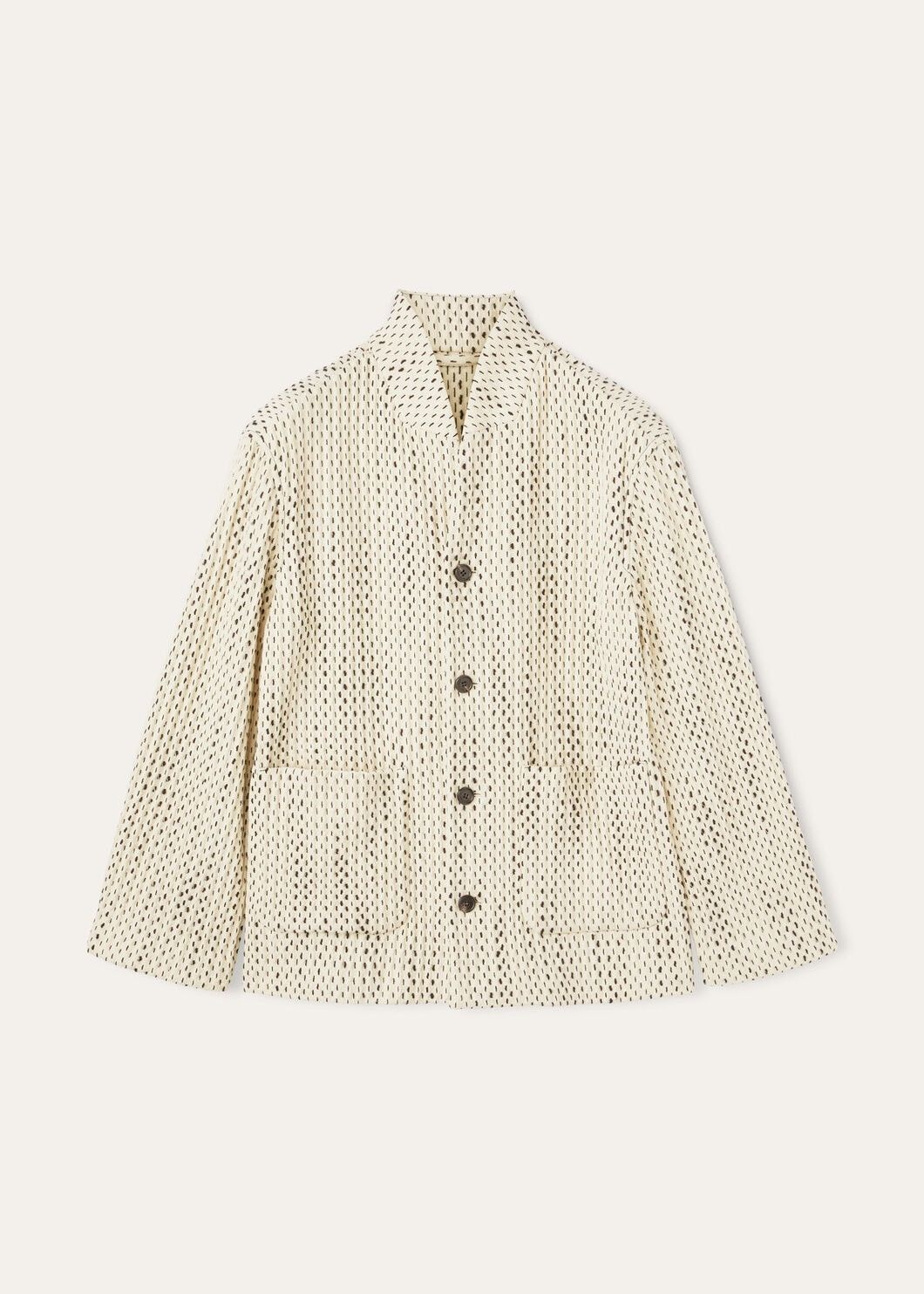 Loro Piana o1w1db10225 FAN9995 Joren Jacket in Ivory & Black Size US XL / EU 56 / 4 - 1 Thumbnail