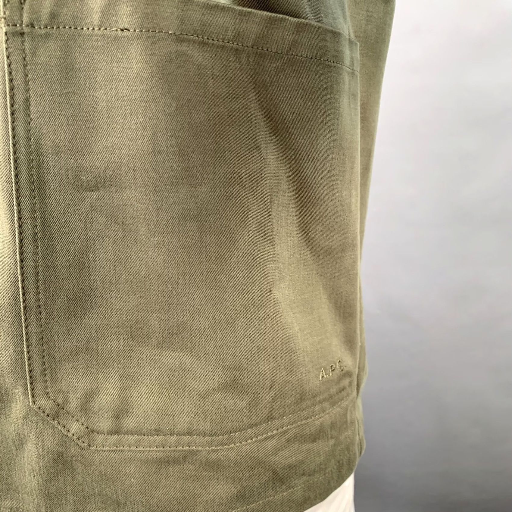 A.P.C. A.P.C. Jacket Size XL Green Olive Twill Cotton Two Pockets Size US XL / EU 56 / 4 - 4 Thumbnail