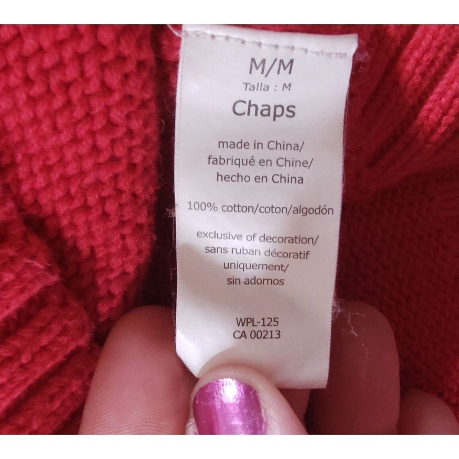 Chaps CHAPS RALPH LAUREN 90'S VINTAGE SWEATER 1/4 Zip Medium Red Size US M / EU 48-50 / 2 - 9 Thumbnail