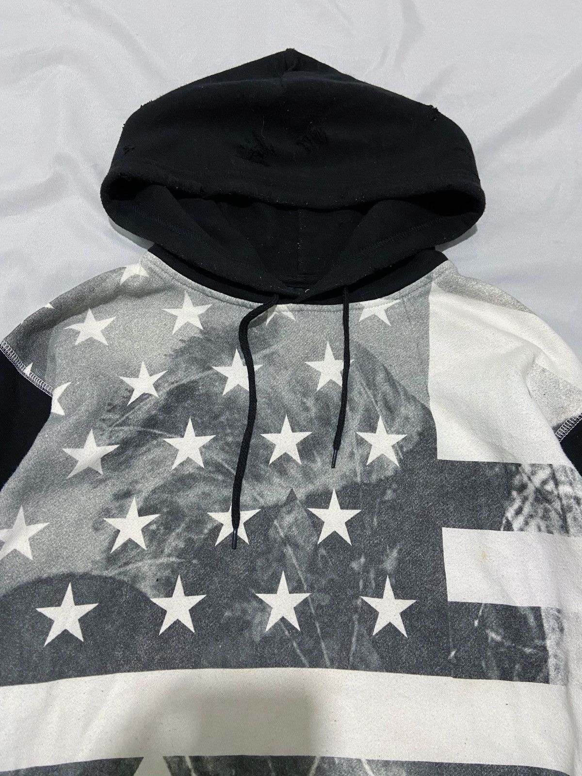 Japanese Brand B ONE SOUL DISTRESSED HOODIE AMERICAN FLAG Size US L / EU 52-54 / 3 - 7 Thumbnail