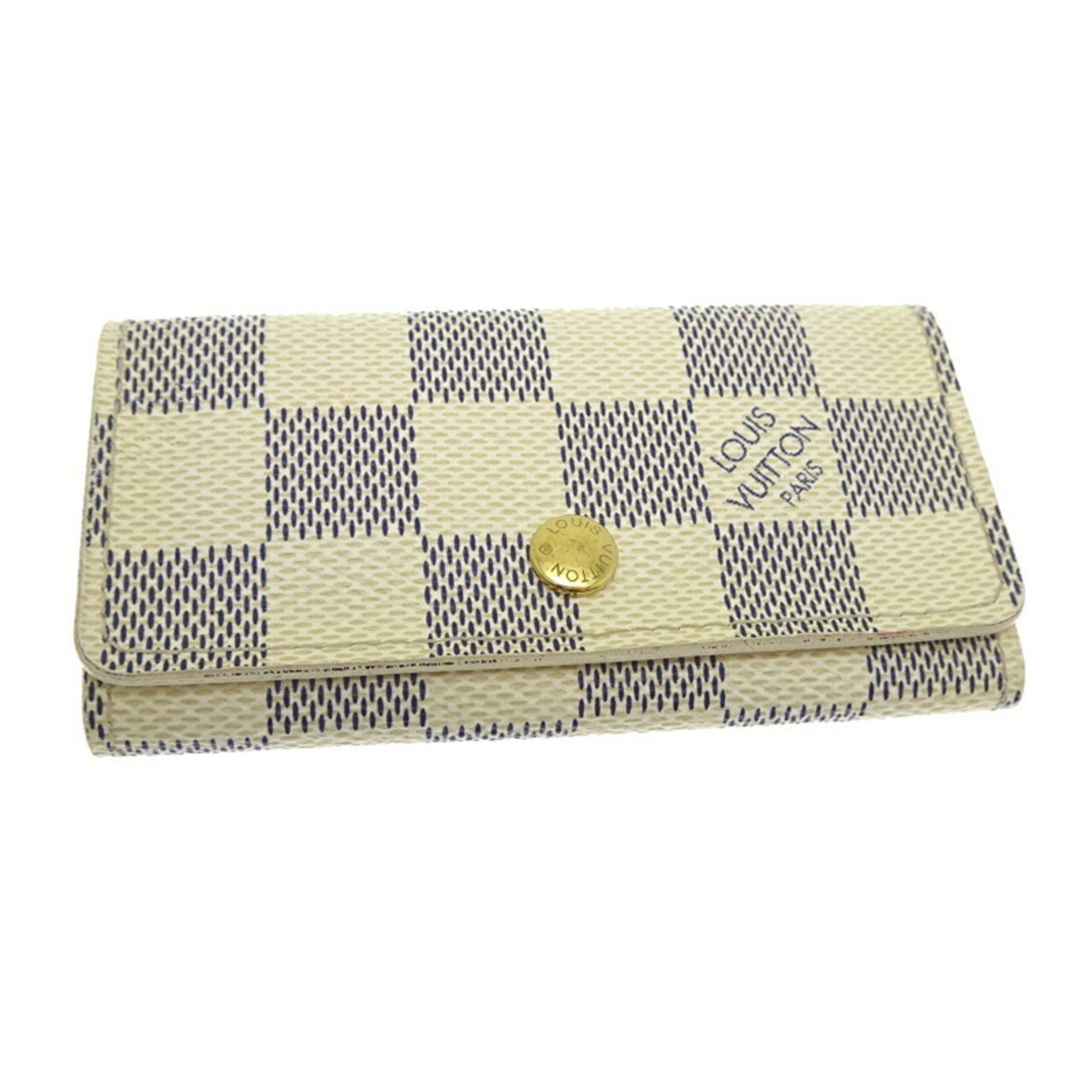 Louis Vuitton Louis Vuitton Multicle 4 Women's and Men's Key Case N60020 Damier Azur White Size ONE SIZE - 1 Thumbnail