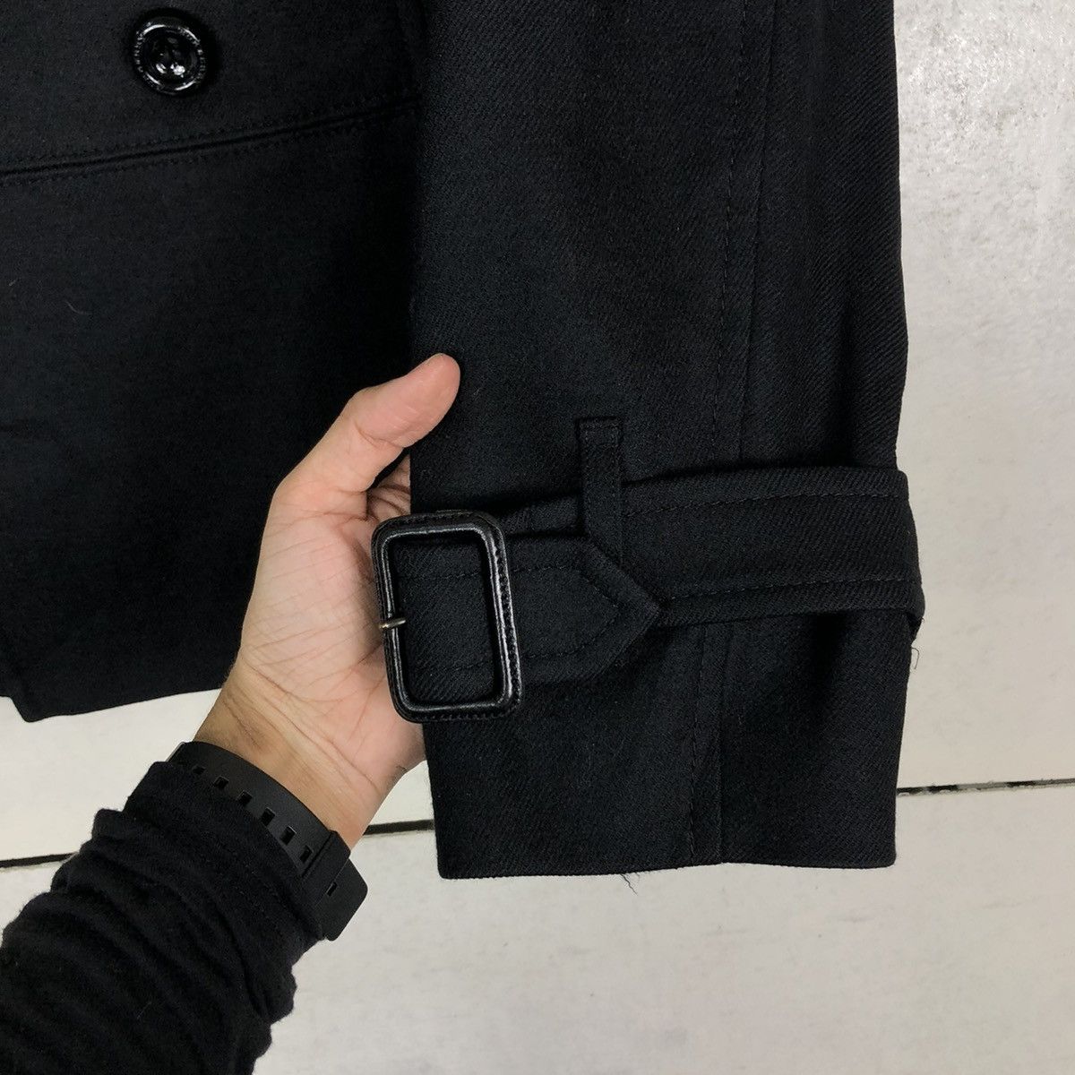 Burberry 🔥VINTAGE CROPPED BIKER JACKET BURBERRY LNDON DOUBLE BREAST Size M / US 6-8 / IT 42-44 - 15 Thumbnail