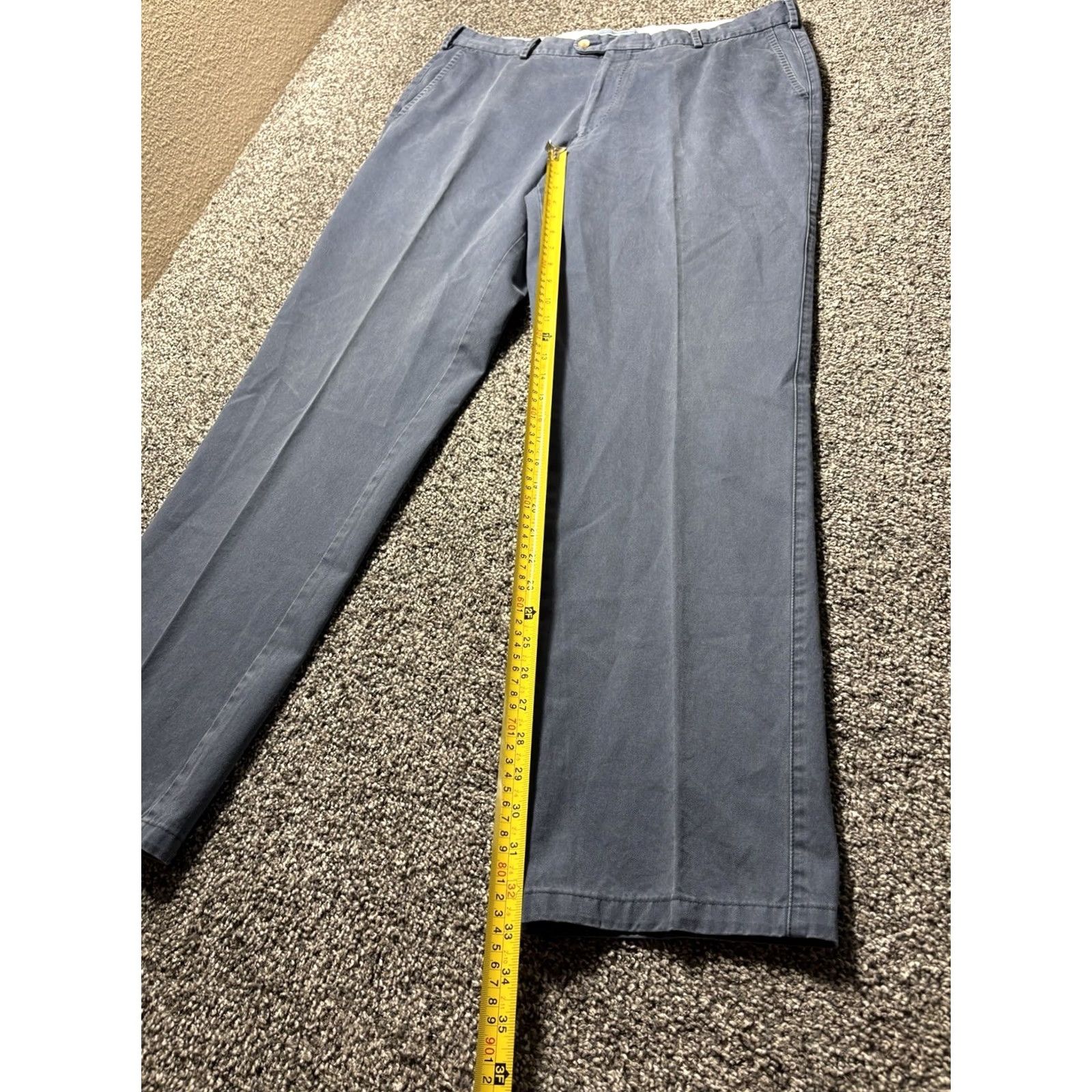 Peter Millar Peter Millar Pants Mens 38 Blue Twill Flat Front Raleigh Chino Straight Inseam 32 Mens Regular Blue Size US 38 / EU 54 - 4 Thumbnail