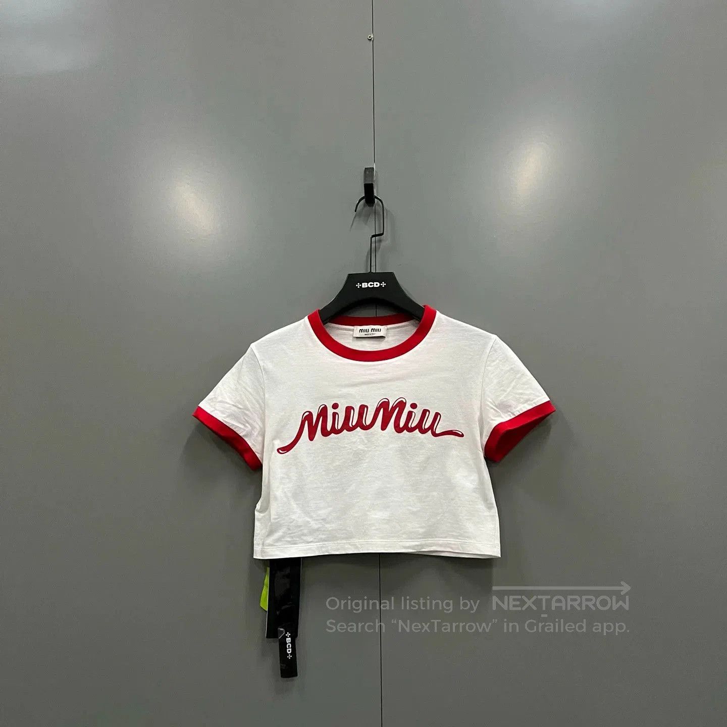 Miu Miu Miu Miu White Red Logo Short Sleeve. Size M / US 6-8 / IT 42-44 - 1 Thumbnail