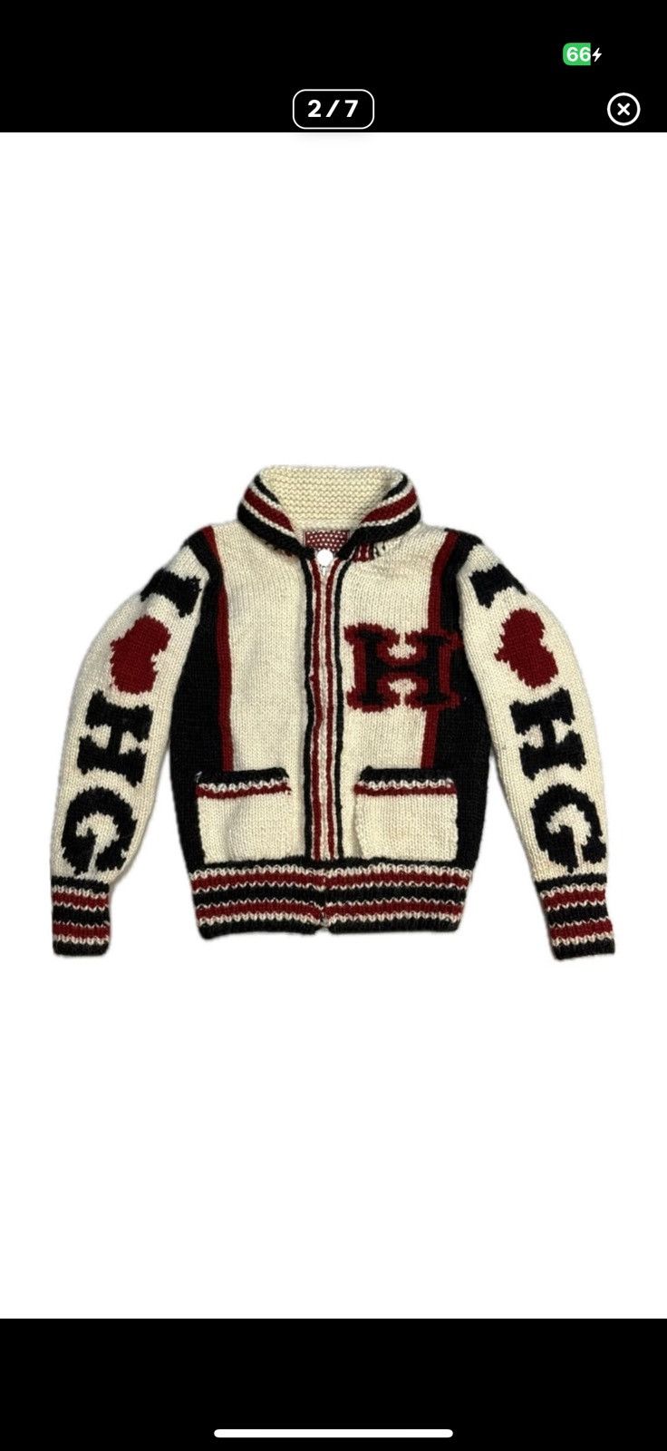 Hysteric Glamour 90s Hysteric Glamour wool cowichan knit zip up Size M / US 6-8 / IT 42-44 - 2 Thumbnail