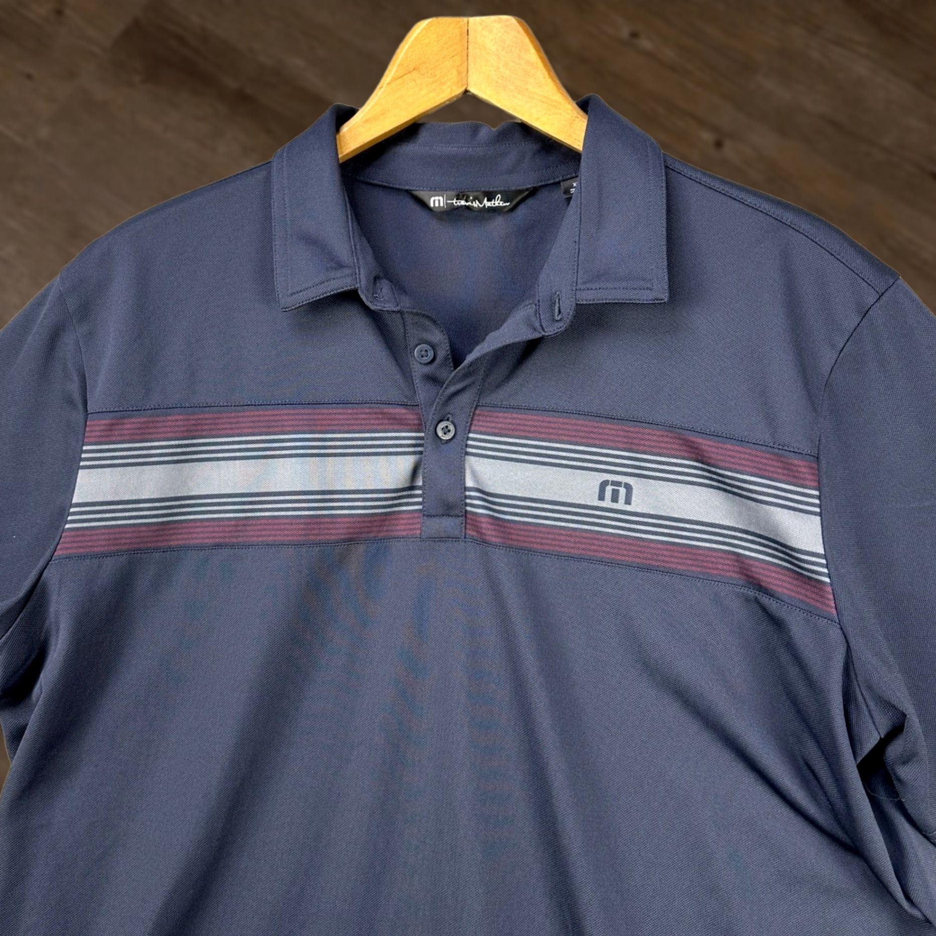 TravisMathew VINTAGE Travis Mathew Shirt Golf Polo Men XL Blue Rugby Short Sleeve Performance Logo Size US XL / EU 56 / 4 - 1 Thumbnail