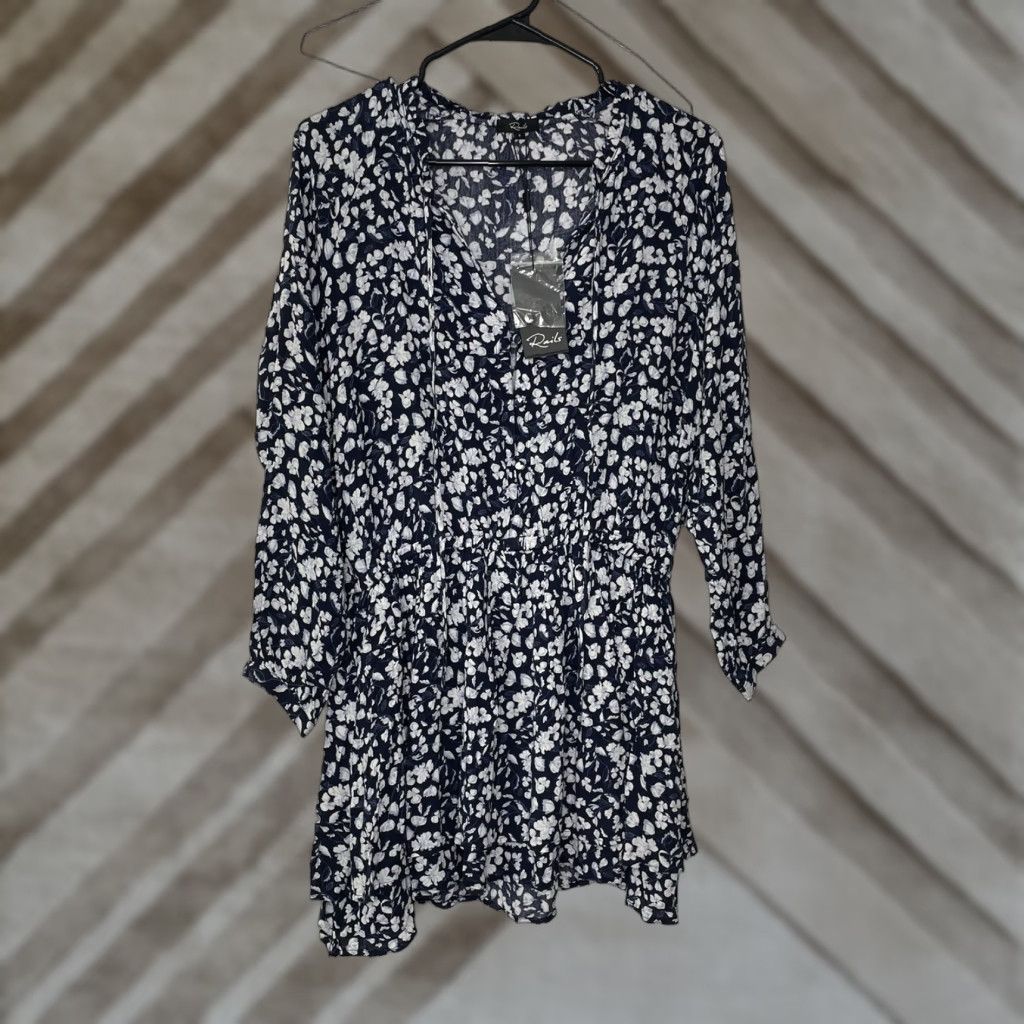 Rails VINTAGE Rails Kingsley Flower Bomb Long Sleeve V Neck Midi Dress Size Large Size L / US 10 / IT 46 - 1 Thumbnail