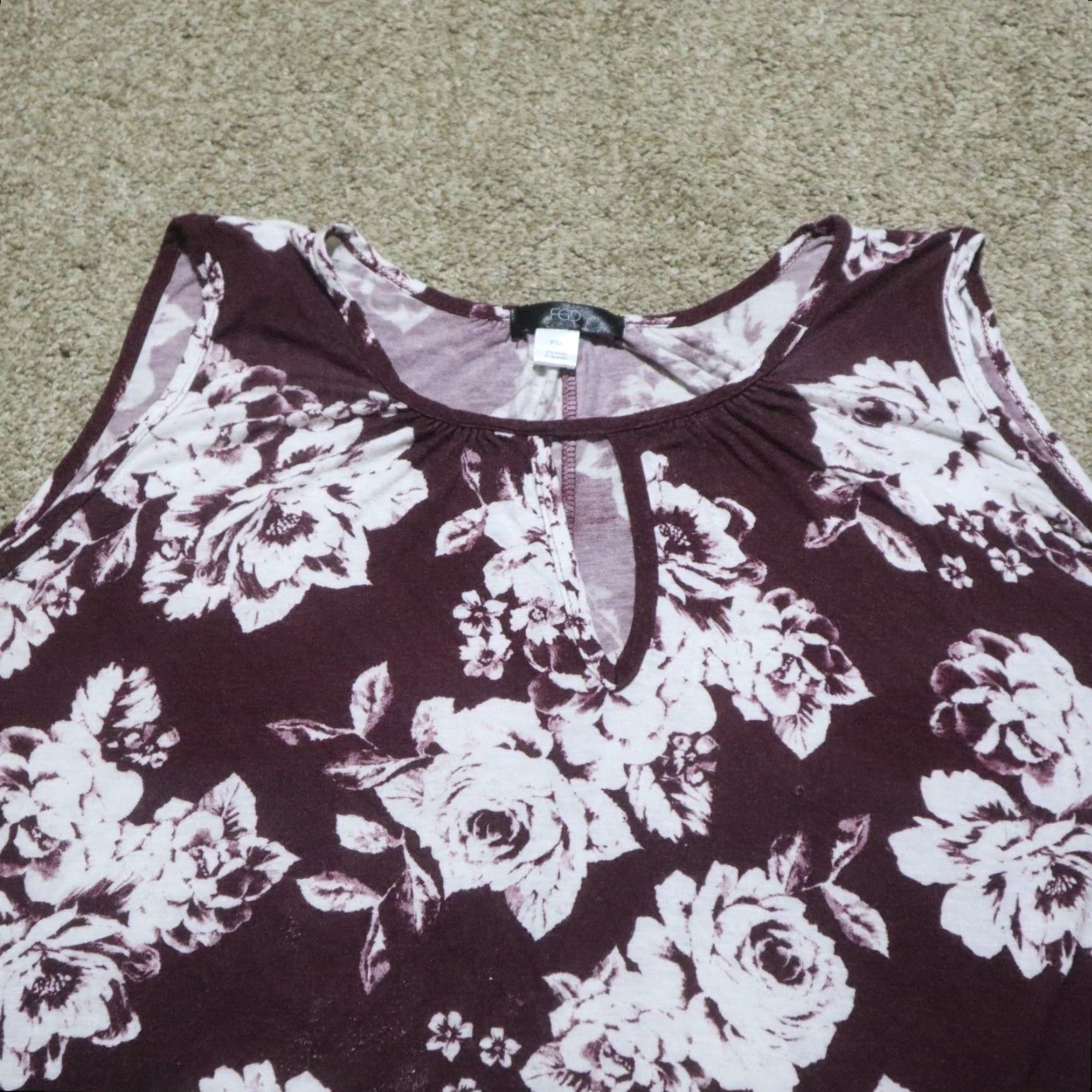 Vintage Fgd Purple Floral Shirt Blouse 3/4 Sleeve Women XL Purple Floral Theme Flower Top Shirt Dress Womens XL Size XL / US 12-14 / IT 48-50 - 2 Thumbnail