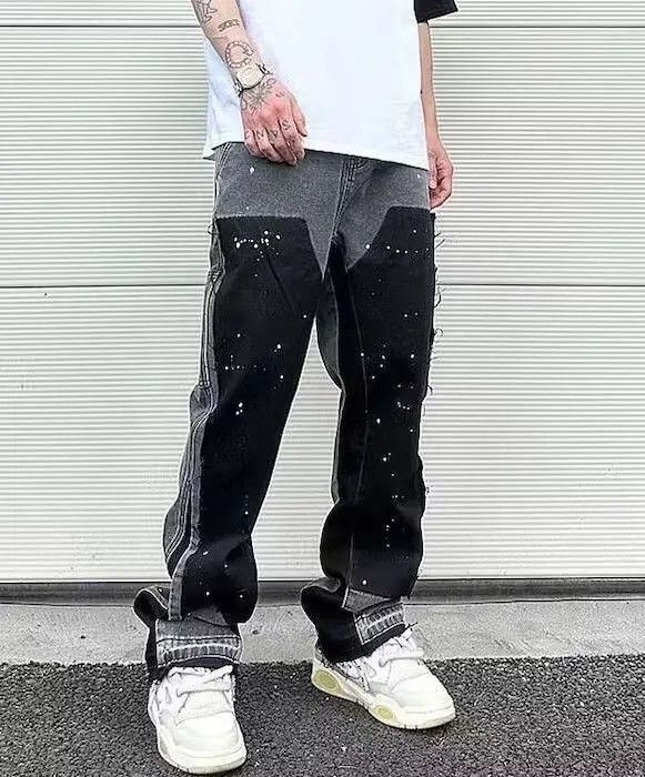 Japanese Brand Black Color Graffiti Flared Denim Pant Size US 32 / EU 48 - 1 Thumbnail