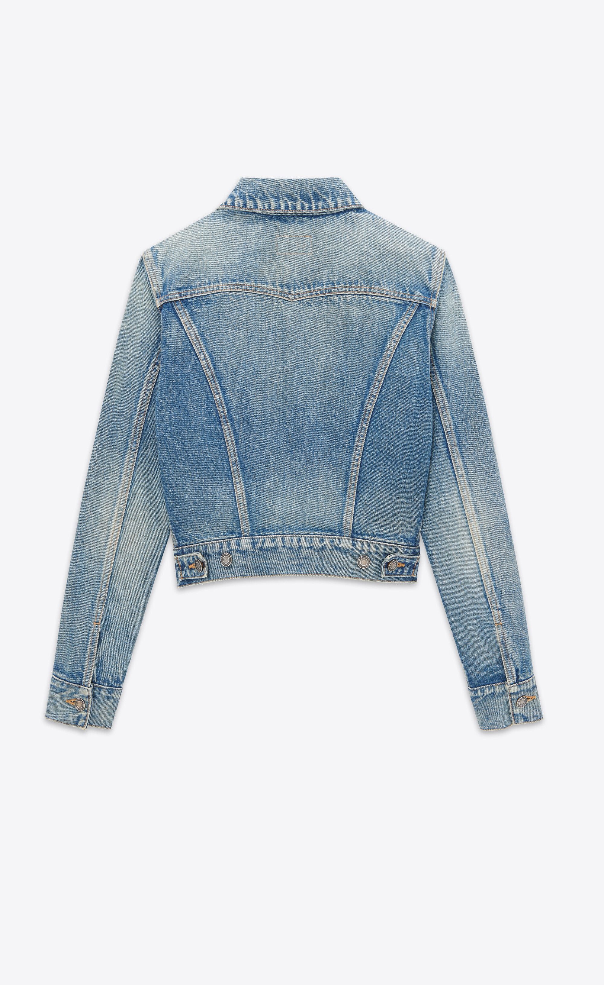 Saint Laurent Paris o1bcso1str1224 Jacket in Niagara in Blue Denim Size M / US 6-8 / IT 42-44 - 2 Thumbnail